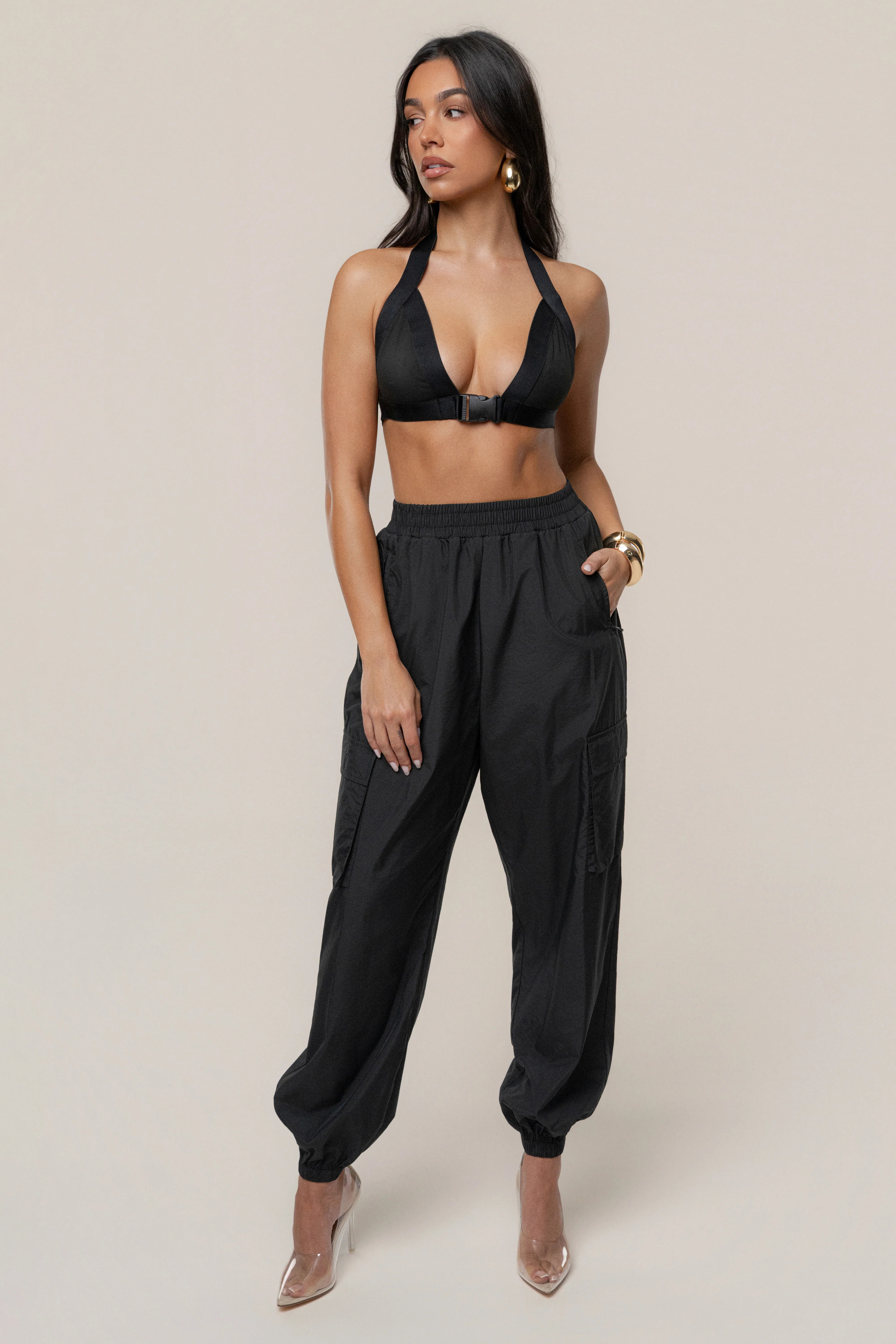 Black Belted Motion Halter Top - Image 7