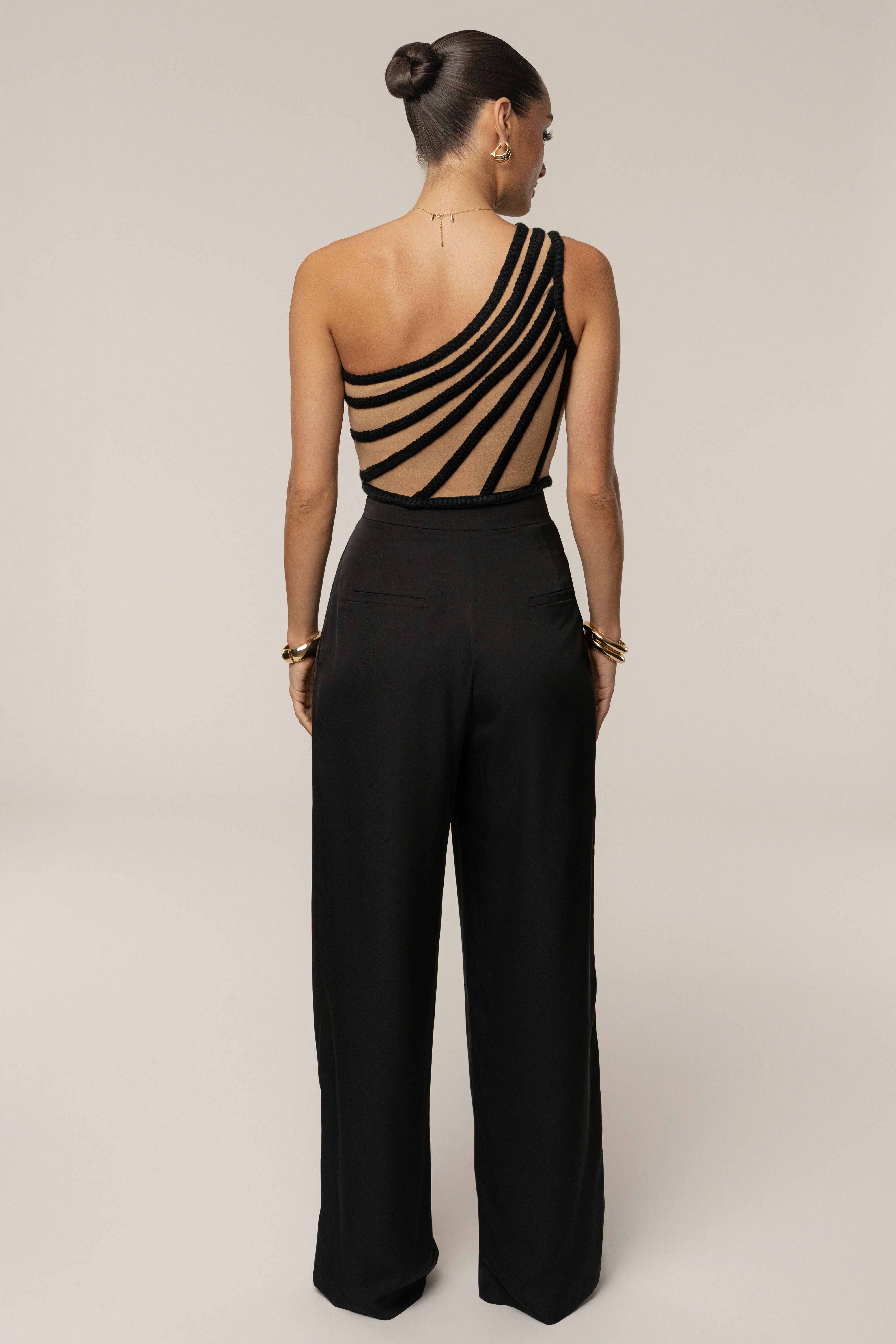 Black Braided One Shoulder Top - Image 7