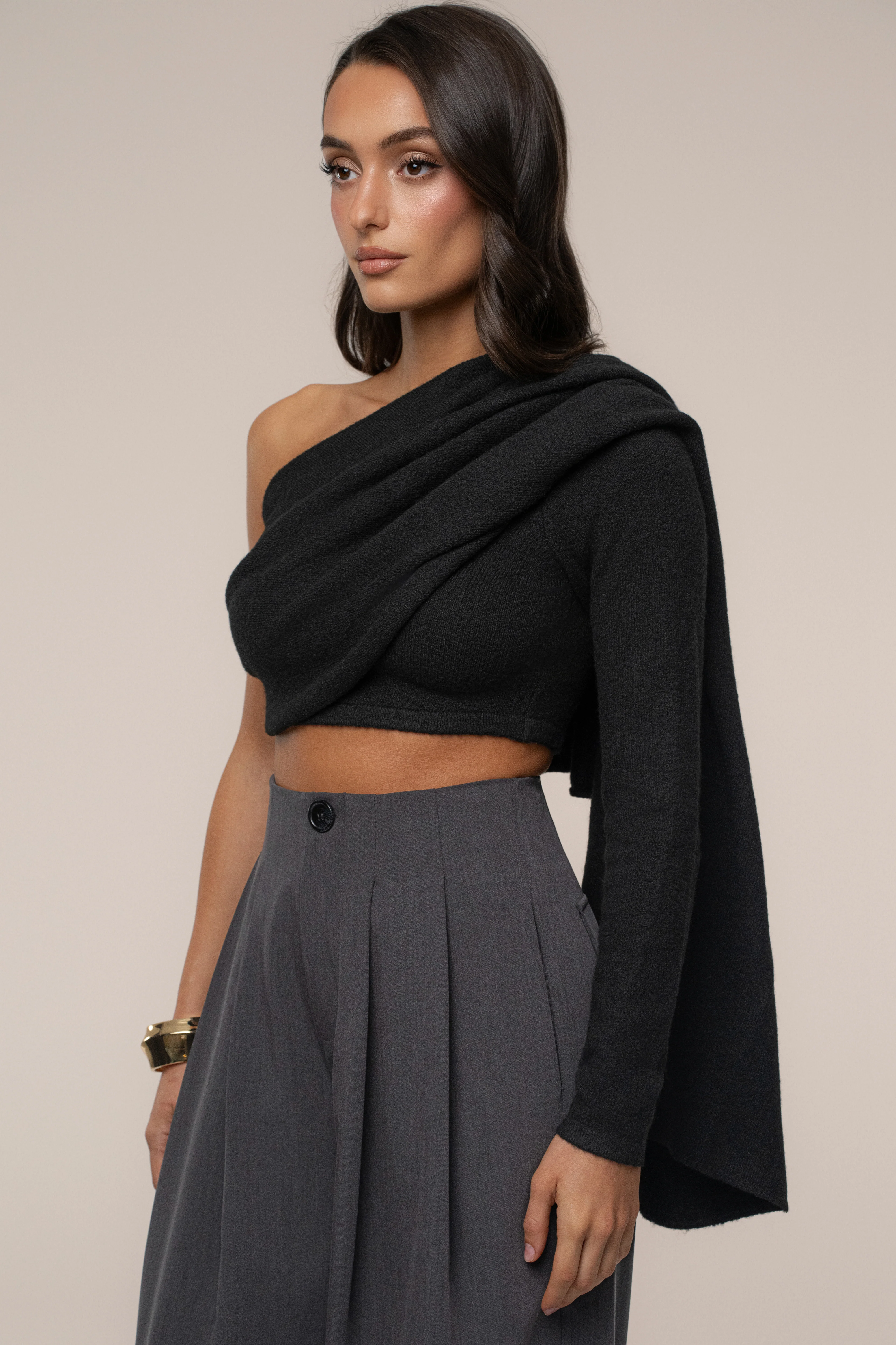 Black Capsule One Shoulder Top - Image 7