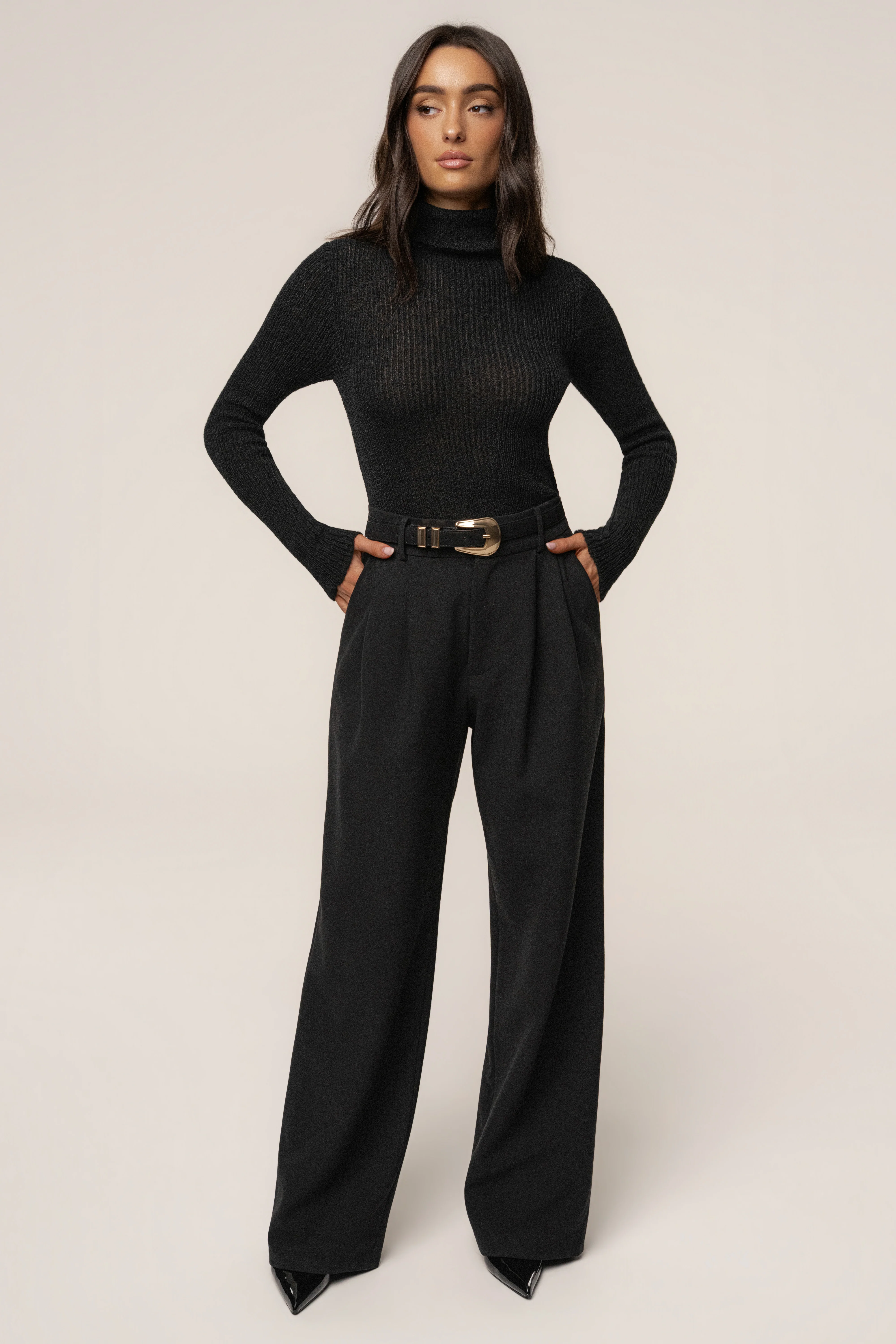 Black Carli Turtle Neck Top - Image 2