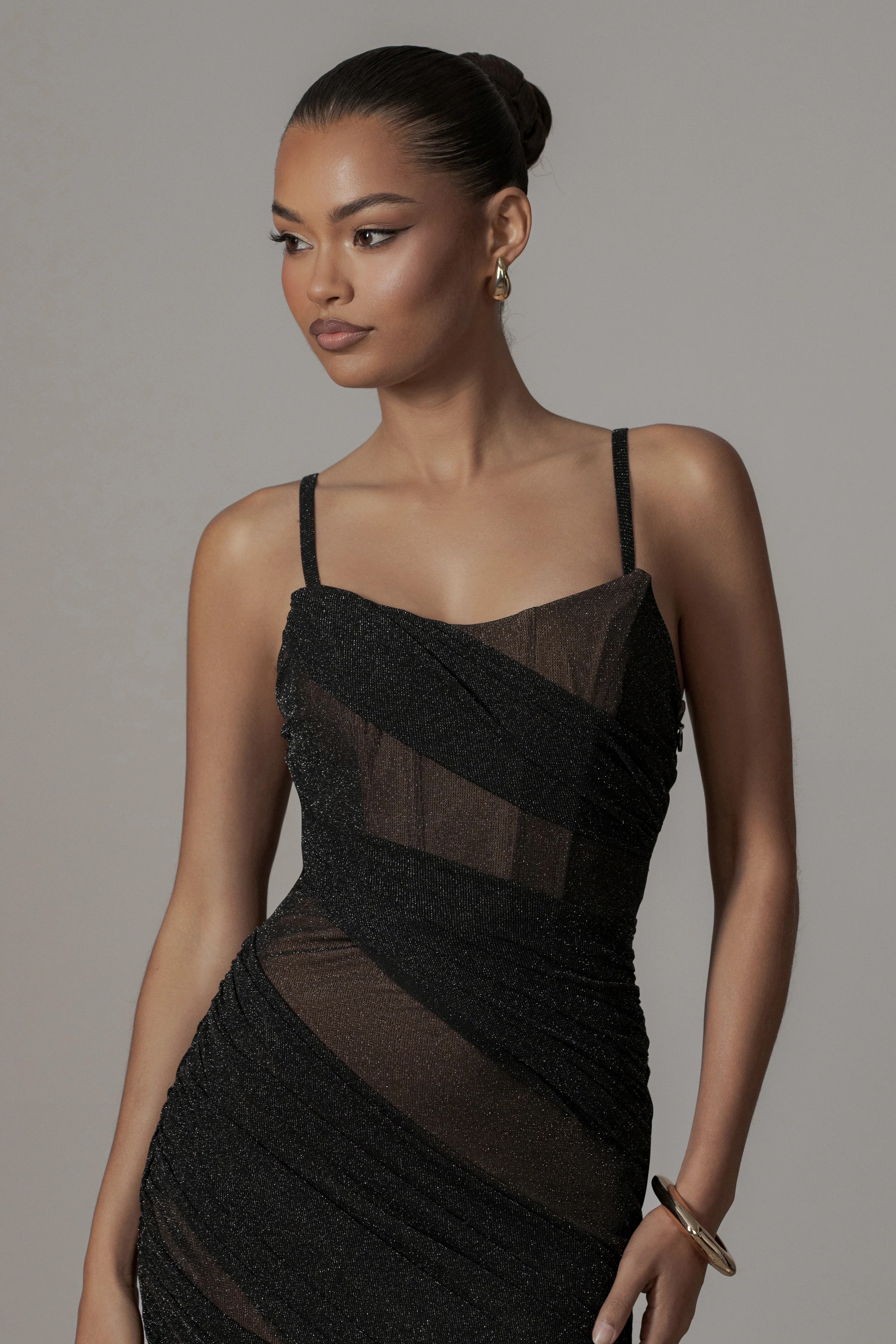 Black Catalina Lurex Knit Maxi Dress - Image 10