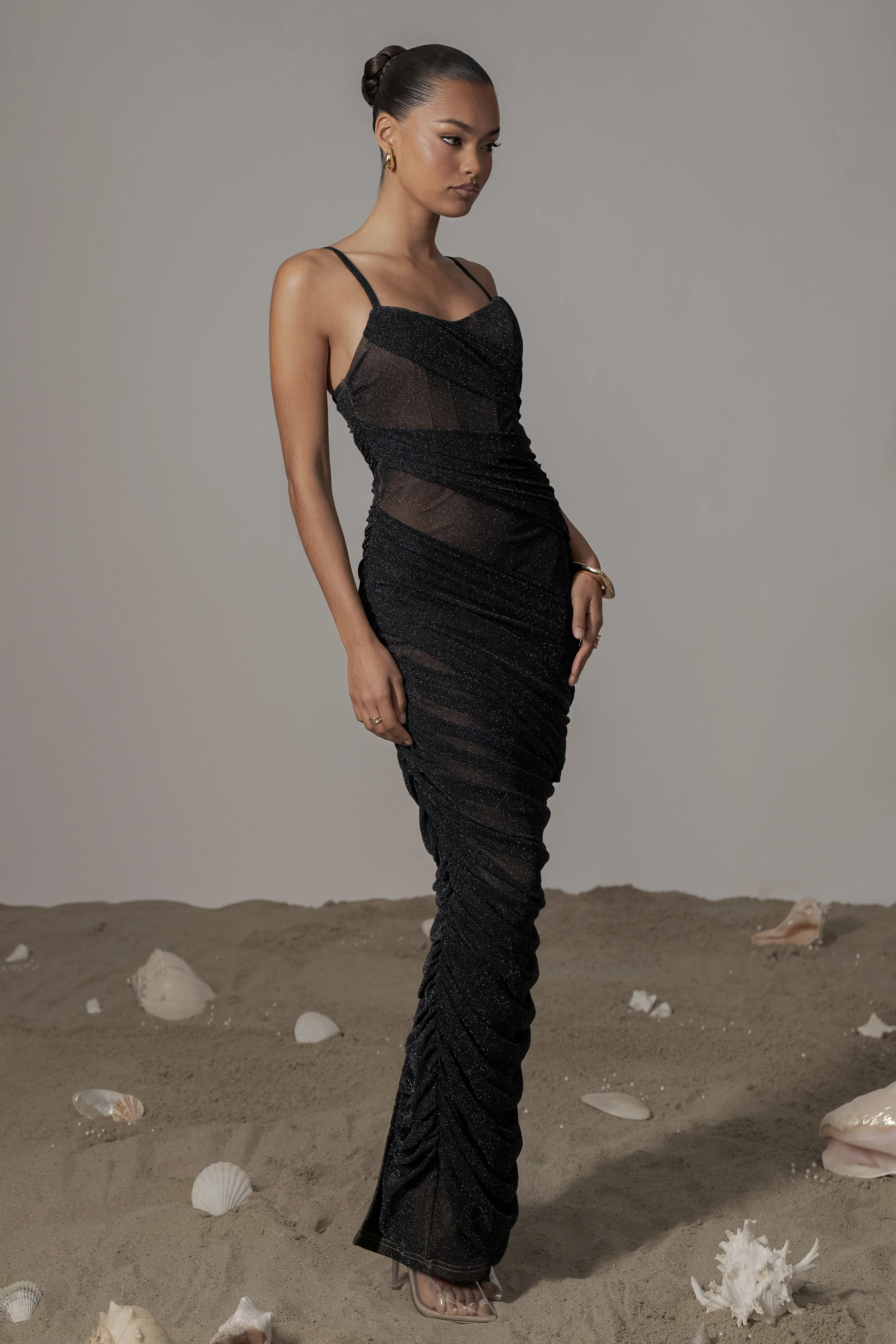 Black Catalina Lurex Knit Maxi Dress - Image 16