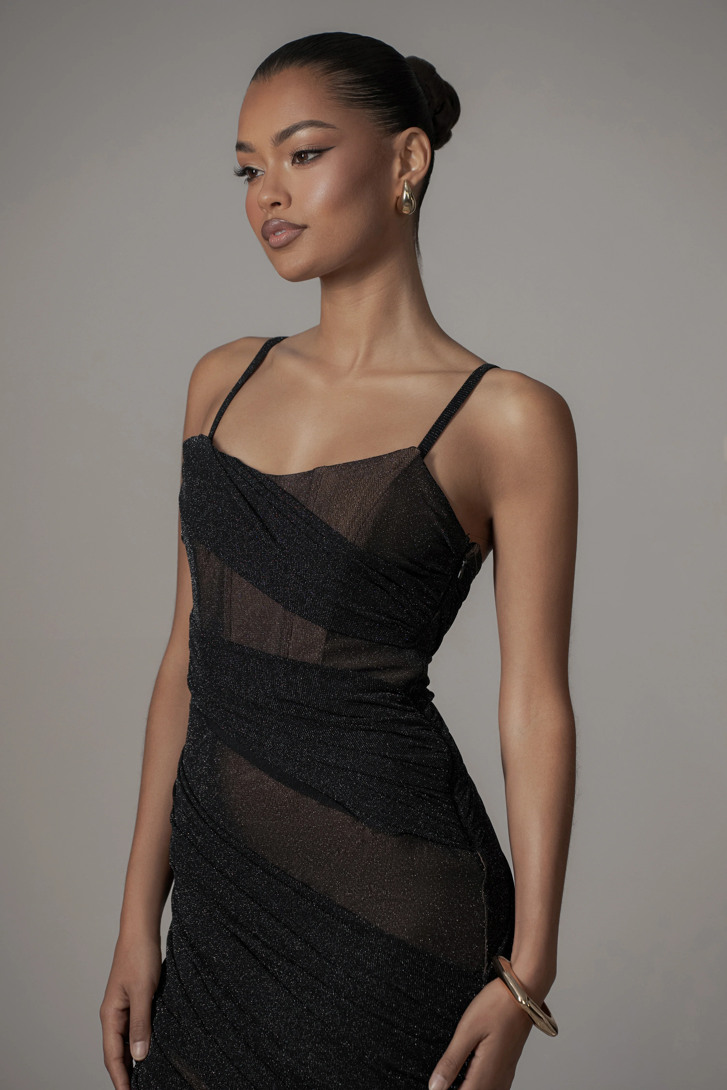 Black Catalina Lurex Knit Maxi Dress - Image 17