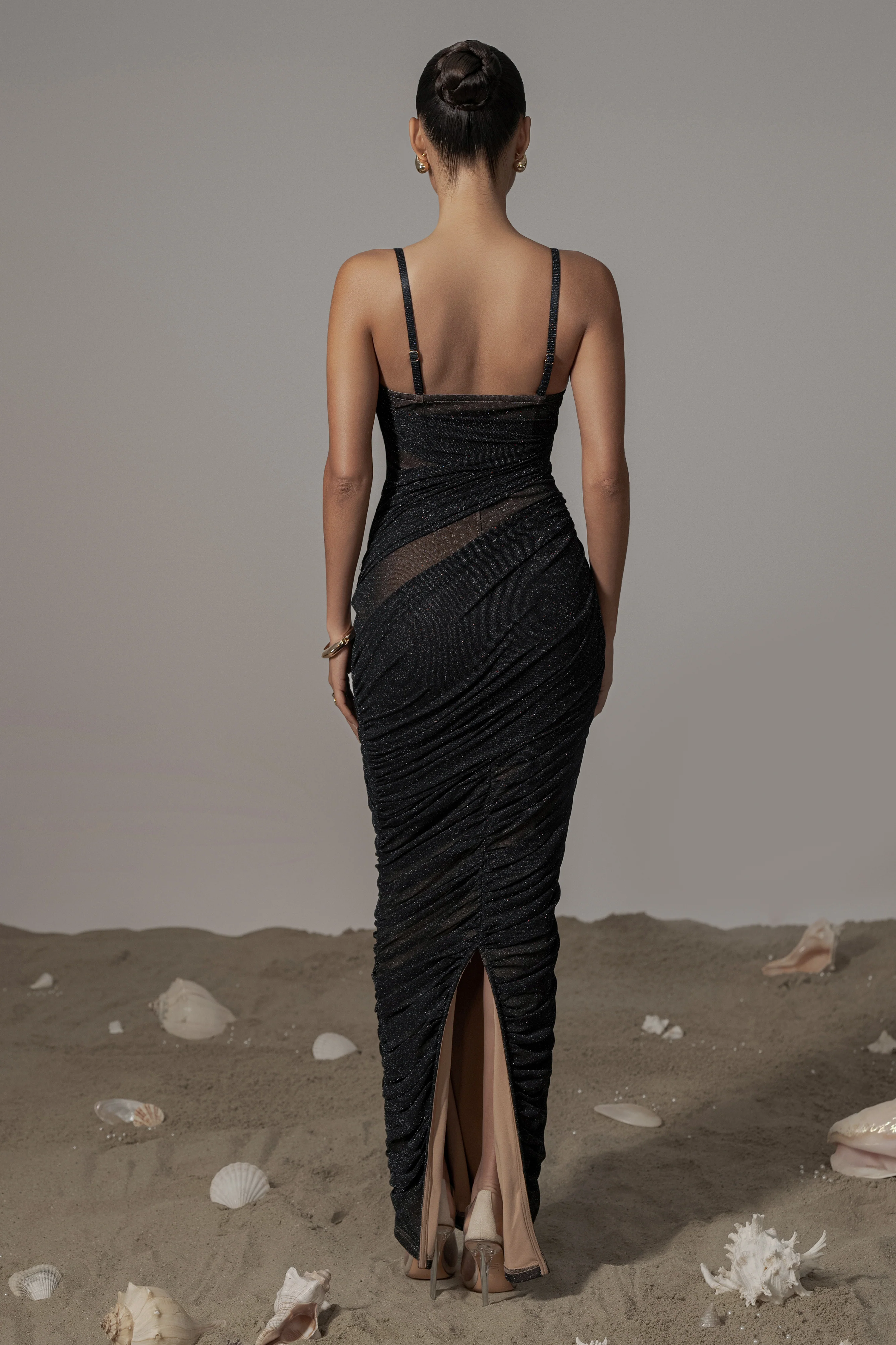 Black Catalina Lurex Knit Maxi Dress - Image 21