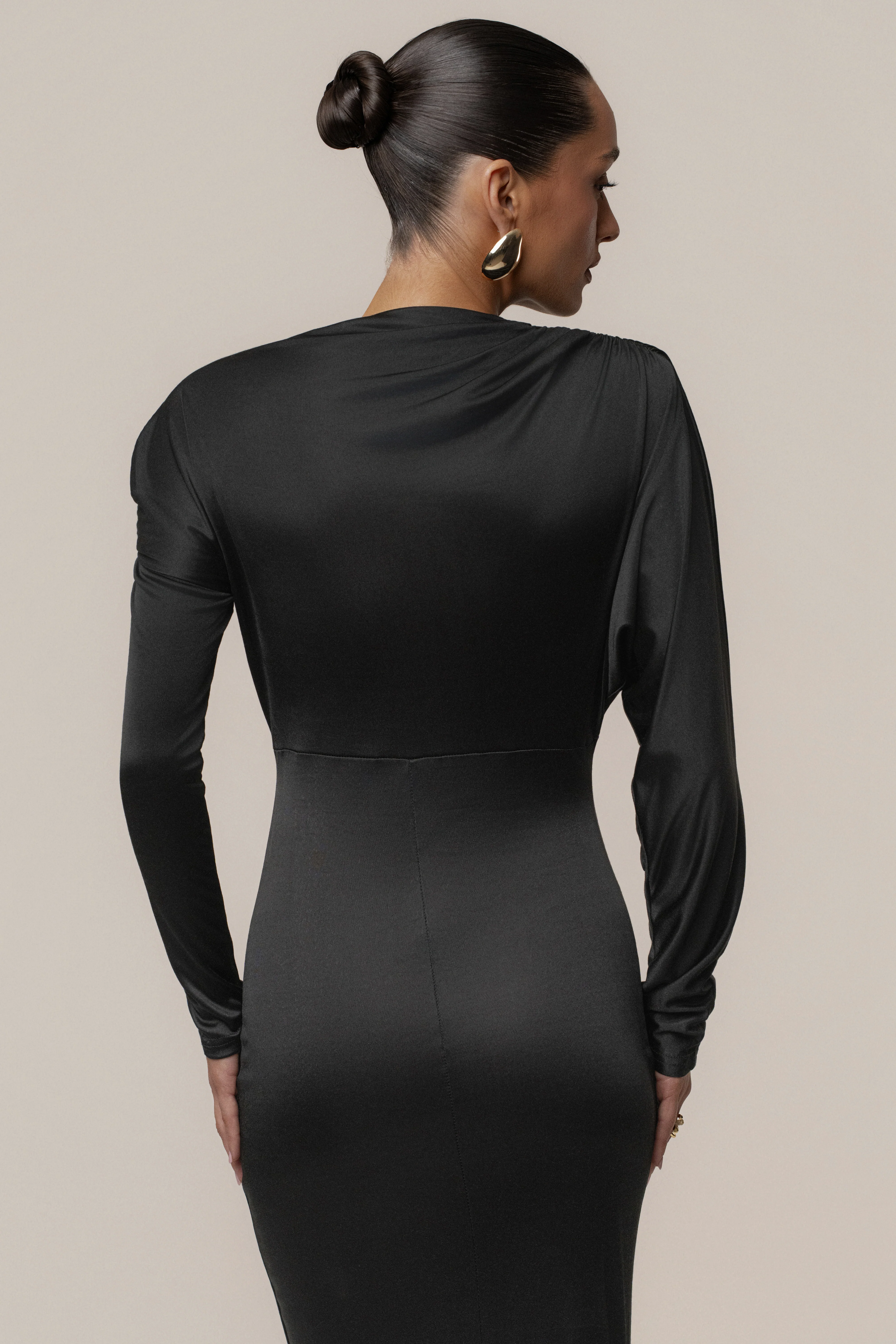 Black Glisten Slit Maxi Dress - Image 11