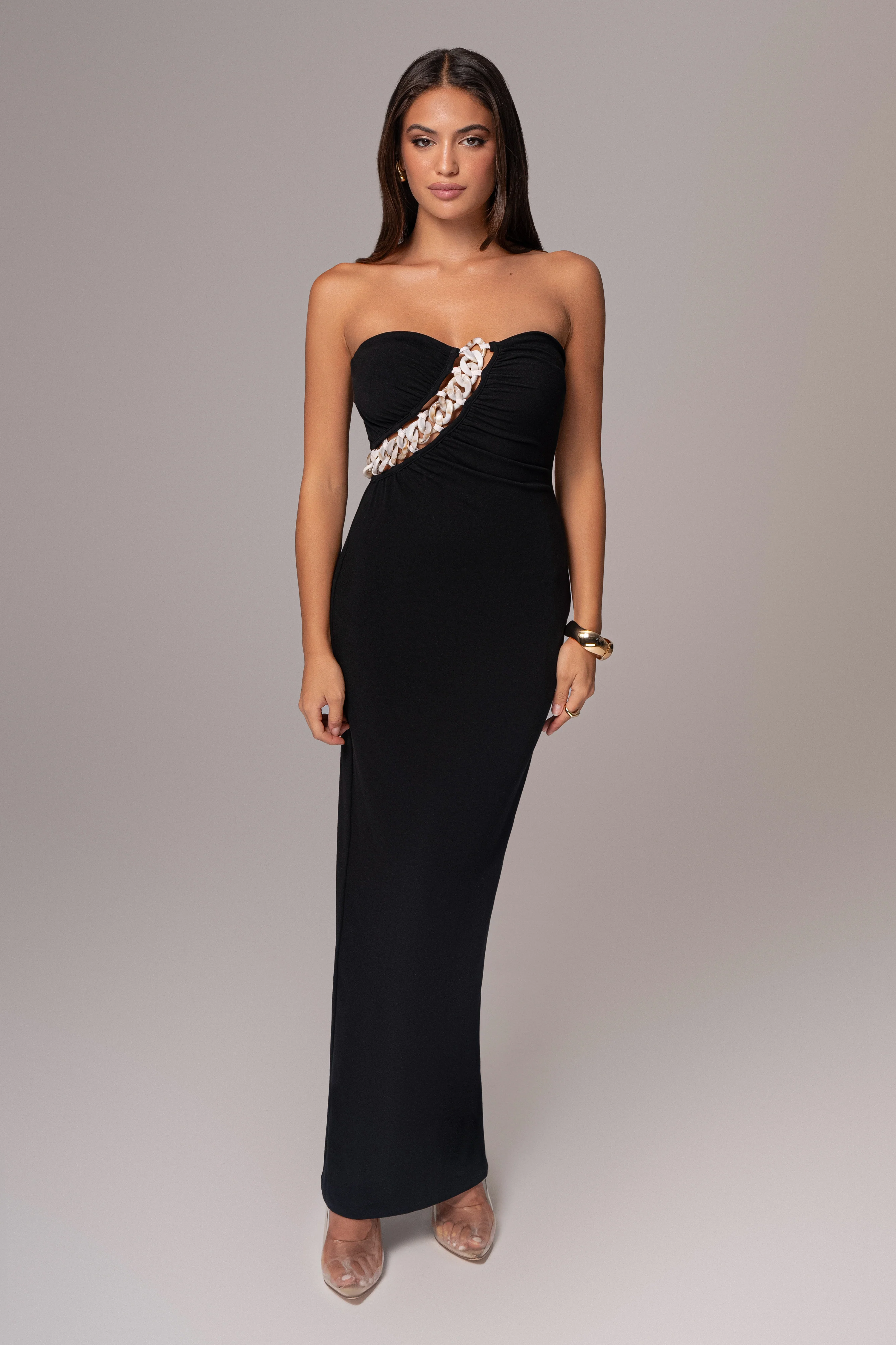 Black Clarisse One Shoulder Dress - Image 9
