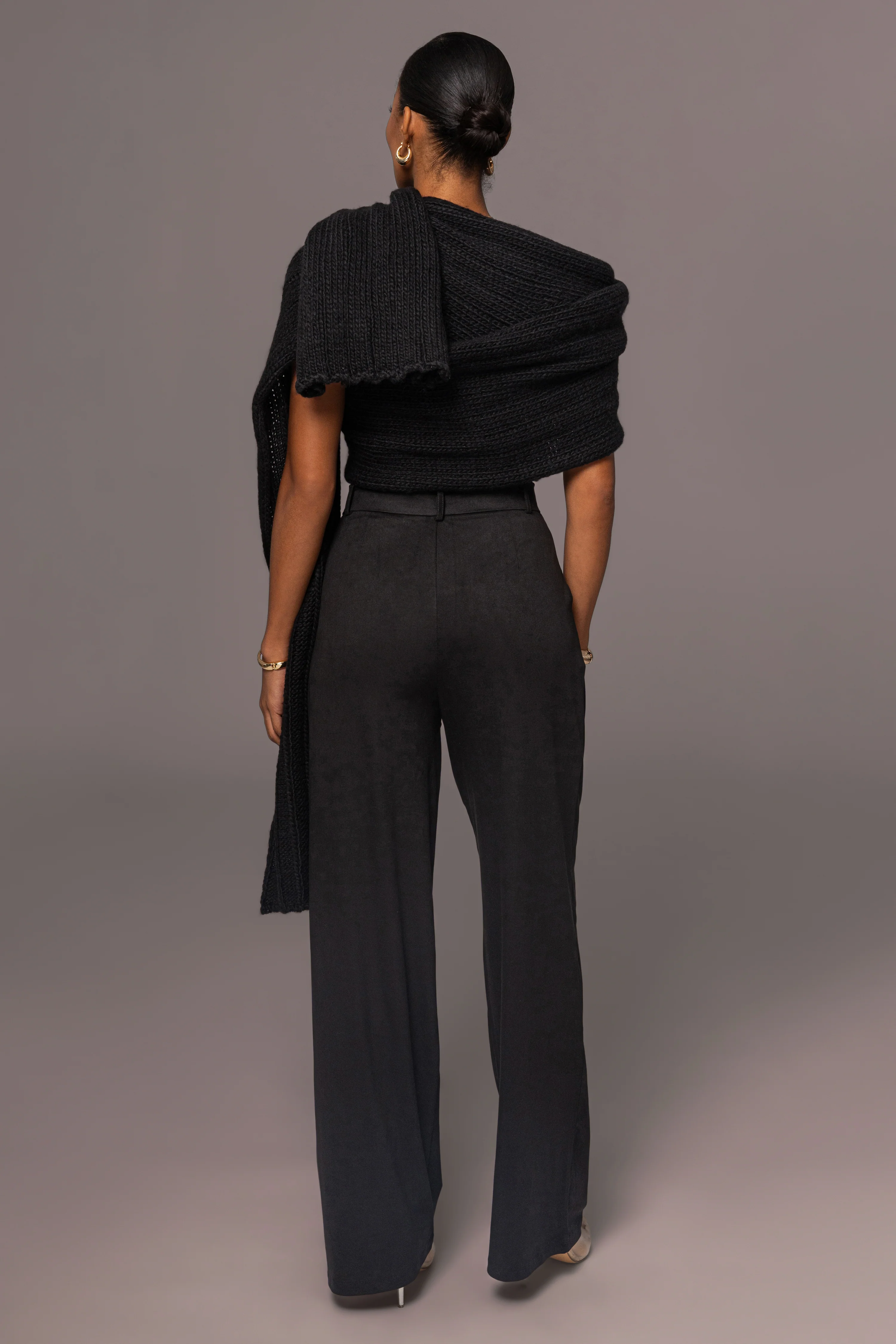 Black Classic High Rise Trousers - Image 11