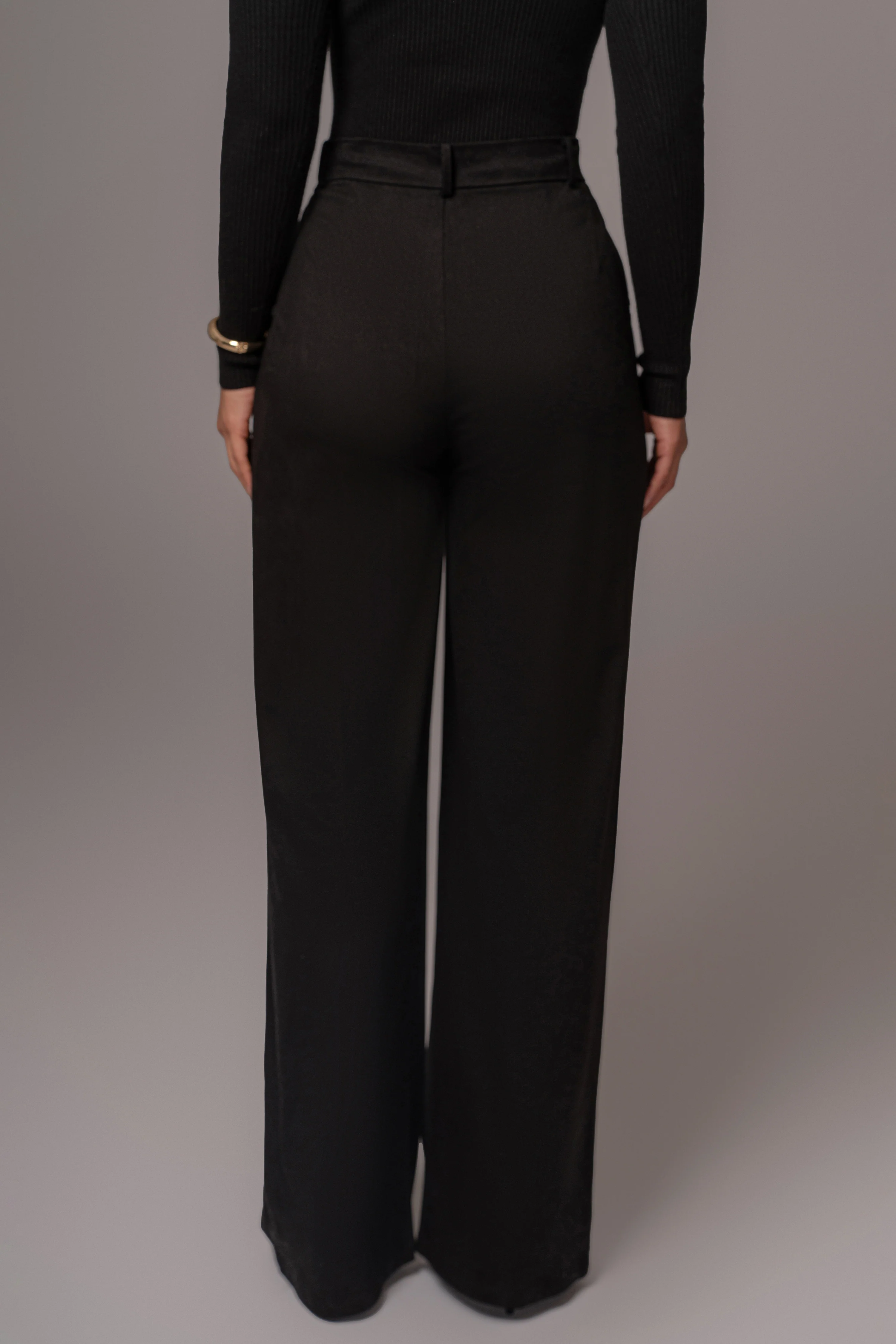 Black Classic High Rise Trousers - Image 2