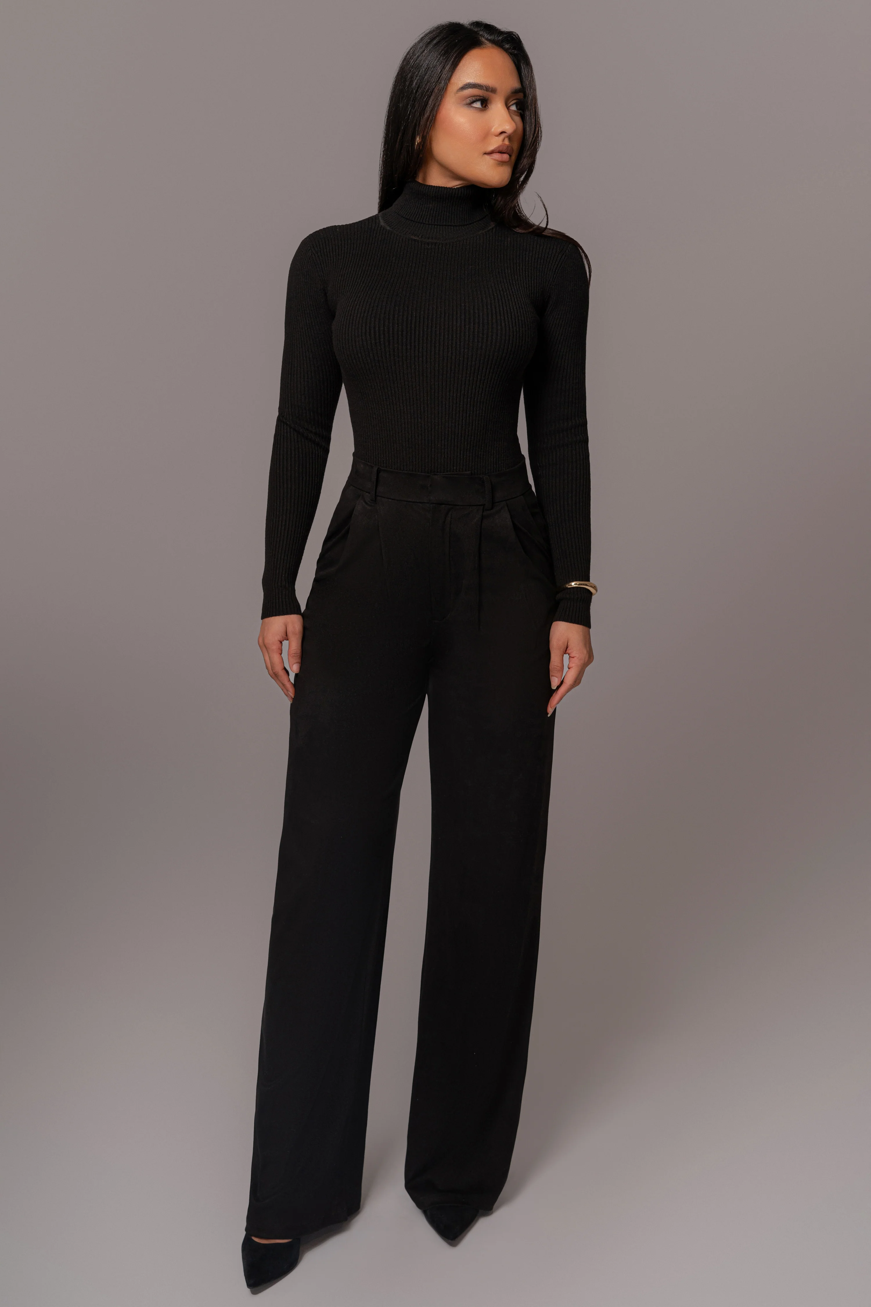 Black Classic High Rise Trousers - Image 5