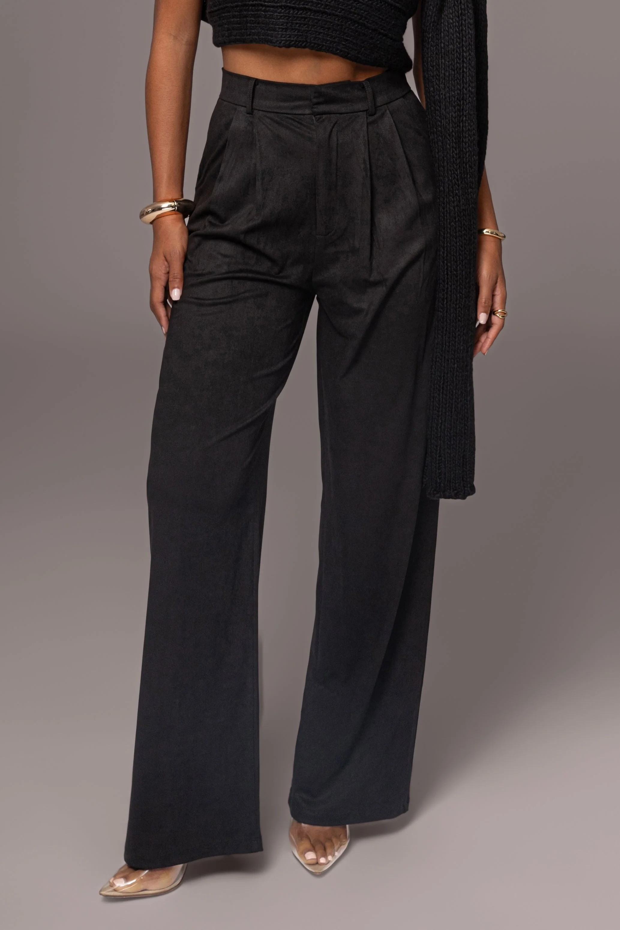 Black Classic High Rise Trousers - Image 6