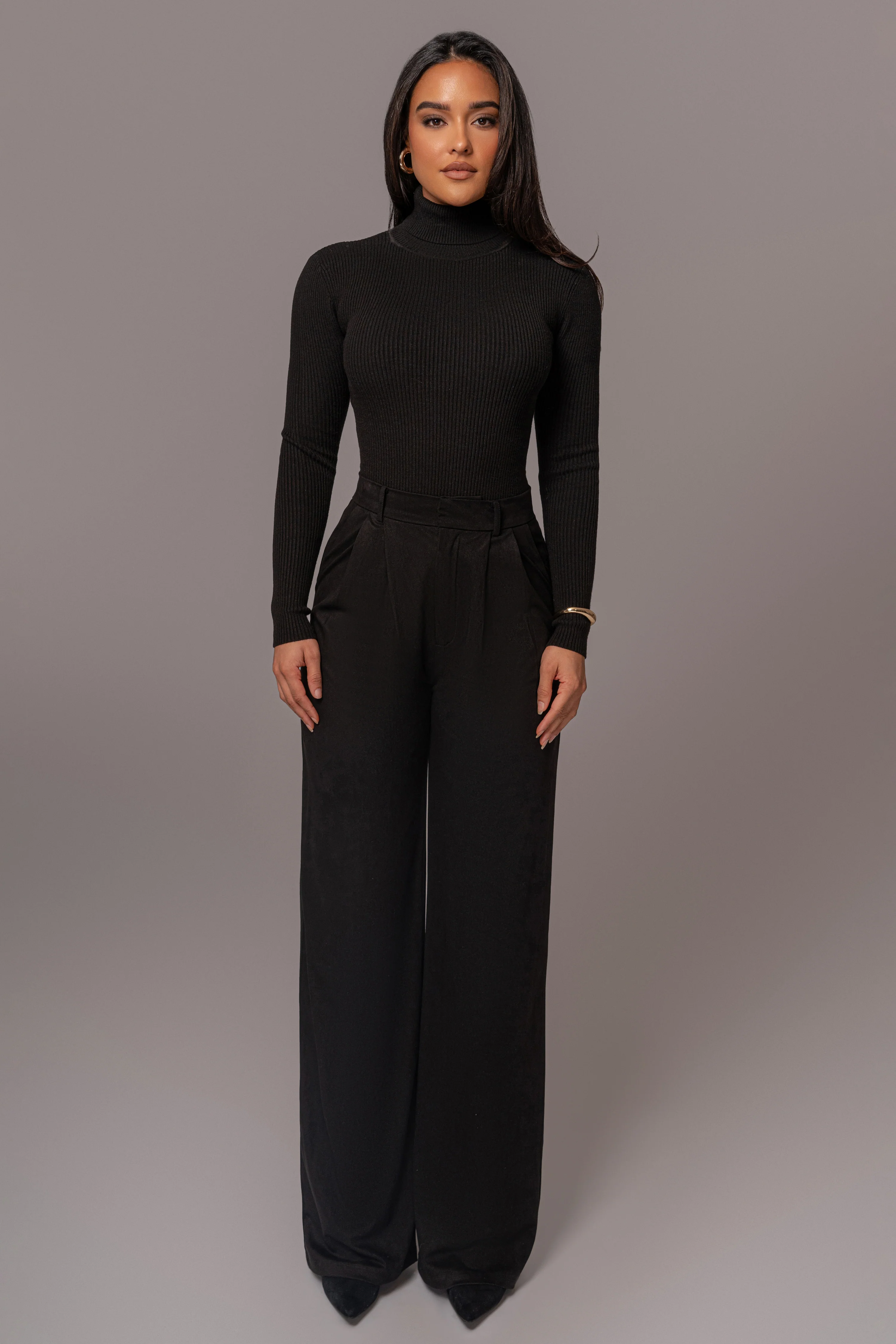 Black Classic High Rise Trousers - Image 9