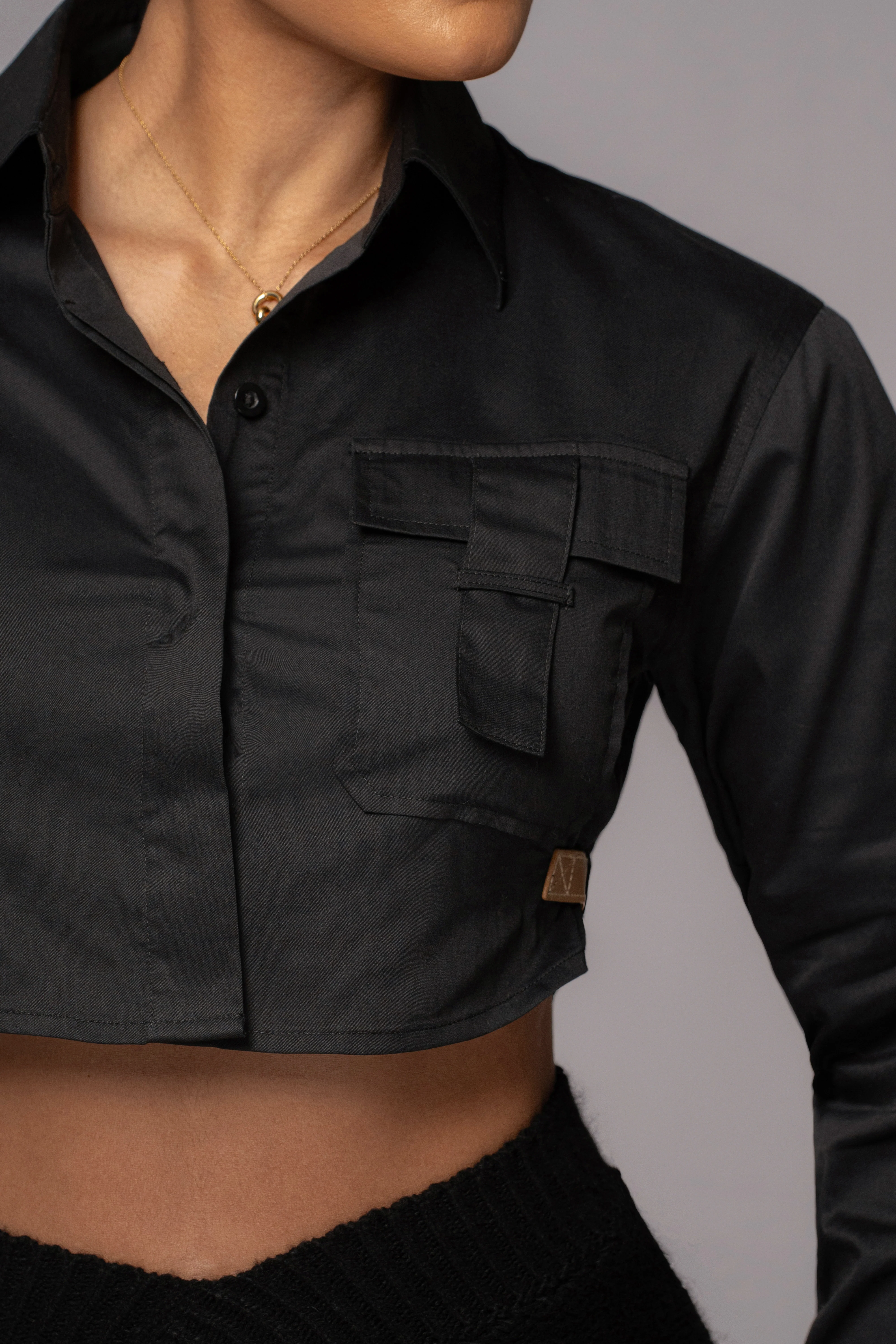 Black Close To You Collared Top - Image 2