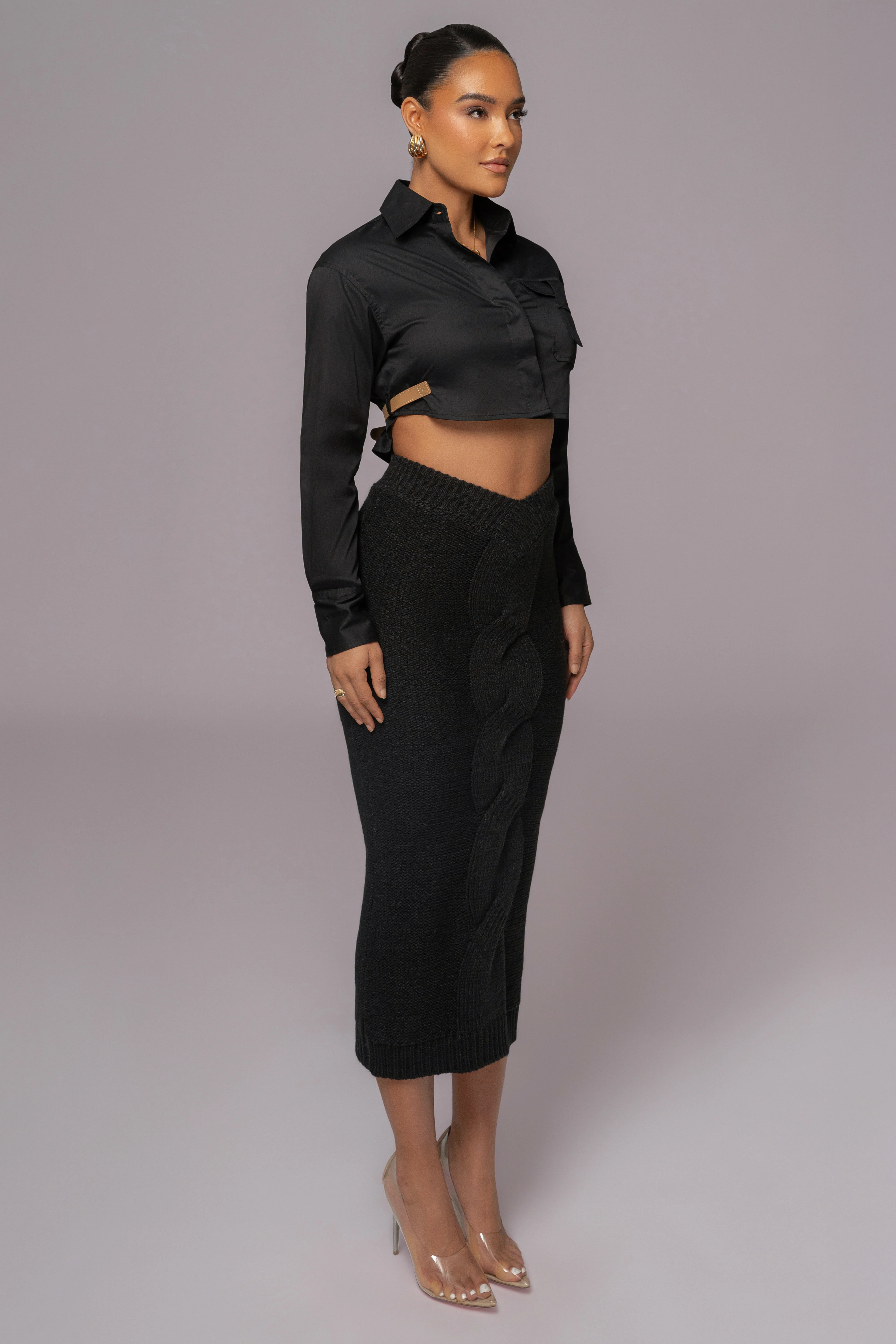 Black Close To You Collared Top - Image 7