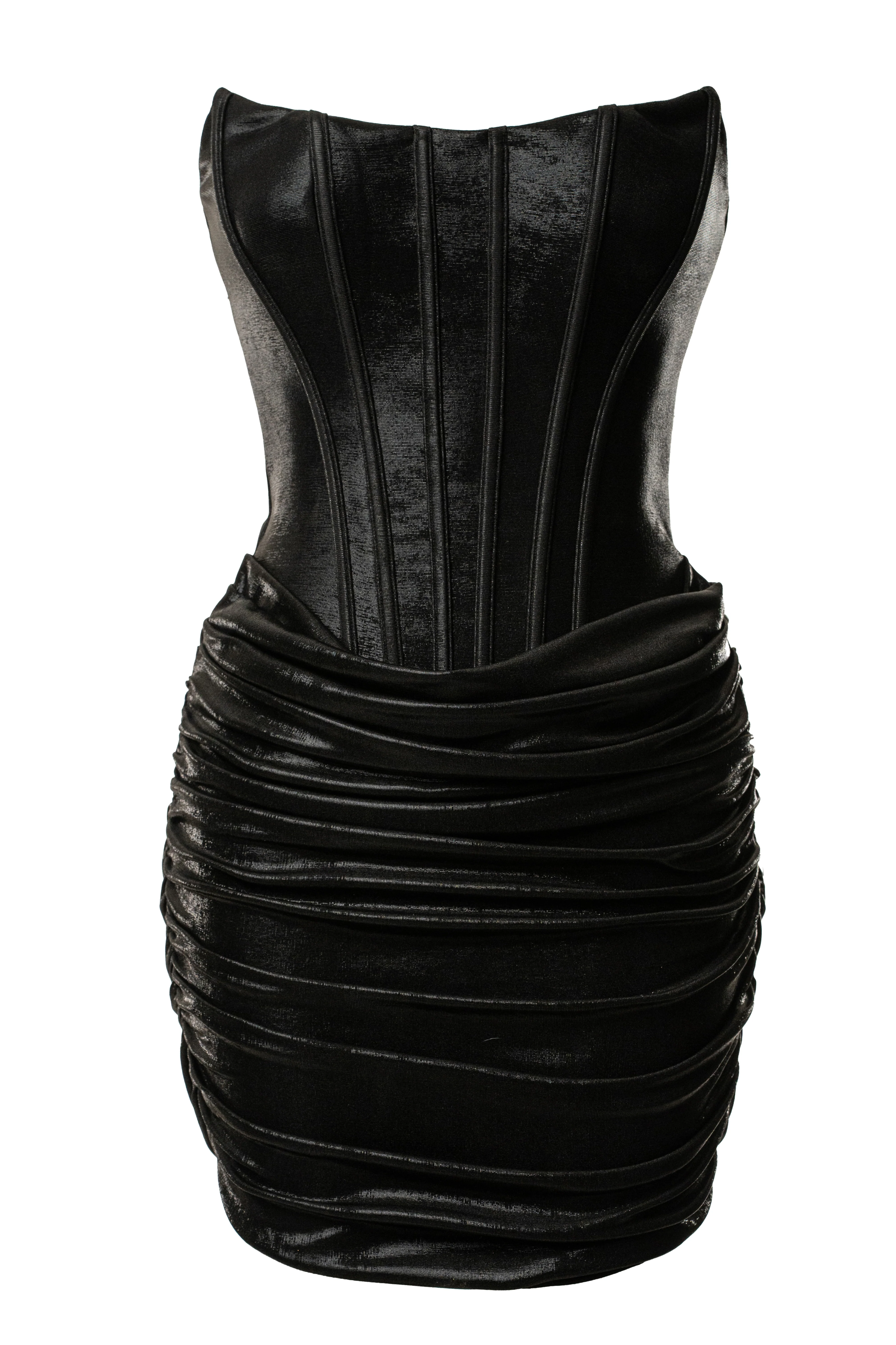 Black Corset Mini Dress - Image 5