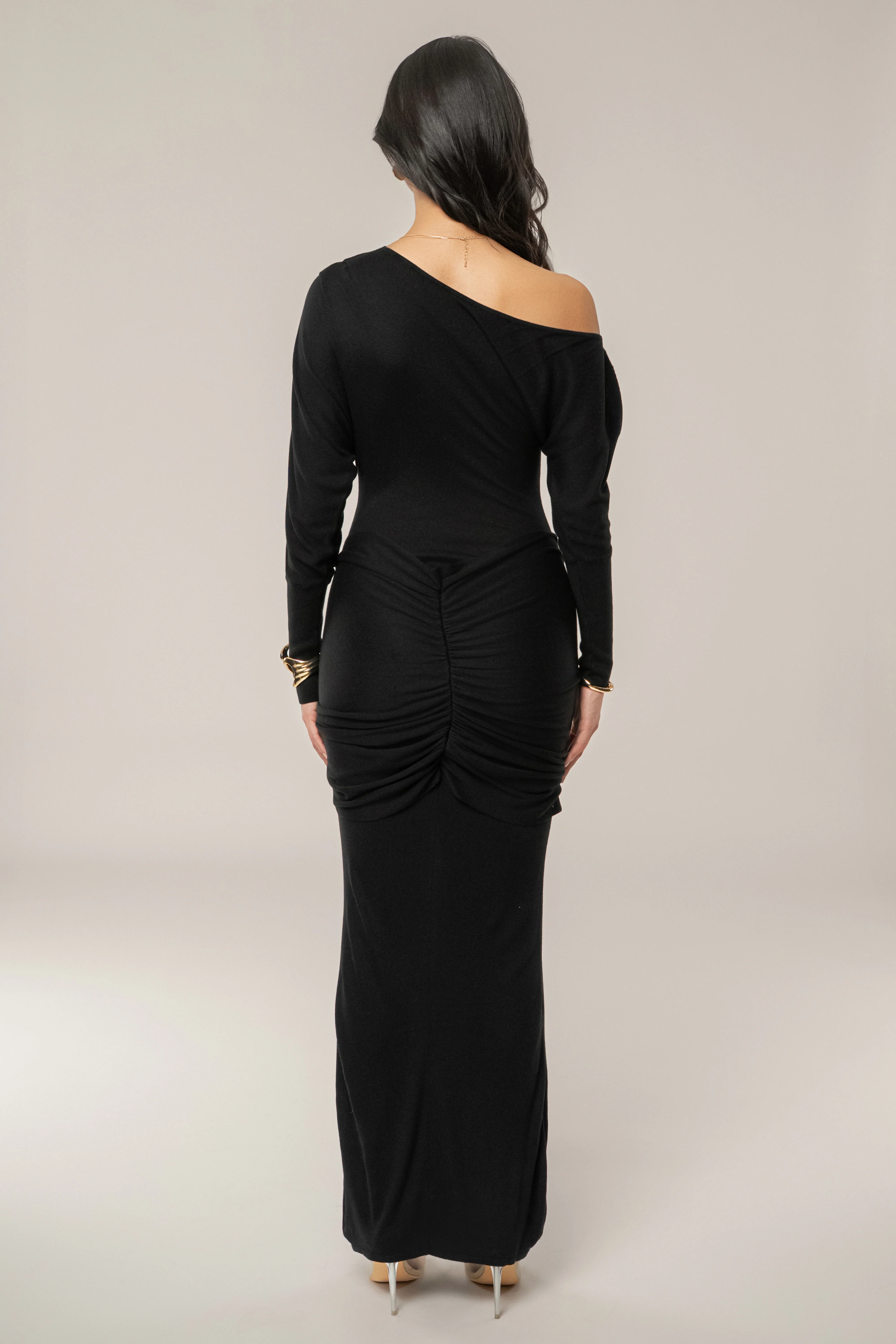 Black Dawn Drape Maxi Dress - Image 10