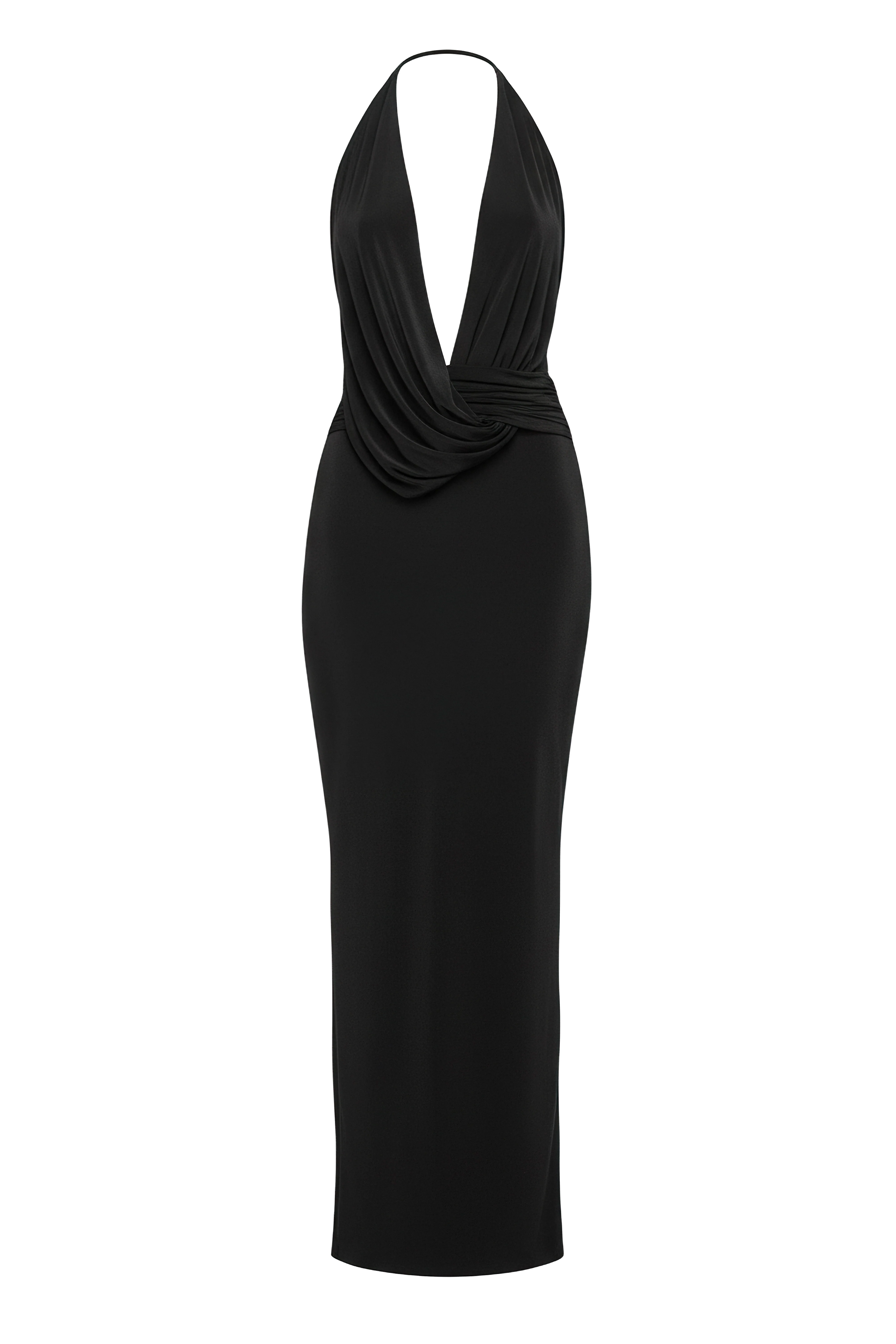 Black Dawn Draped Maxi Dress - Image 3