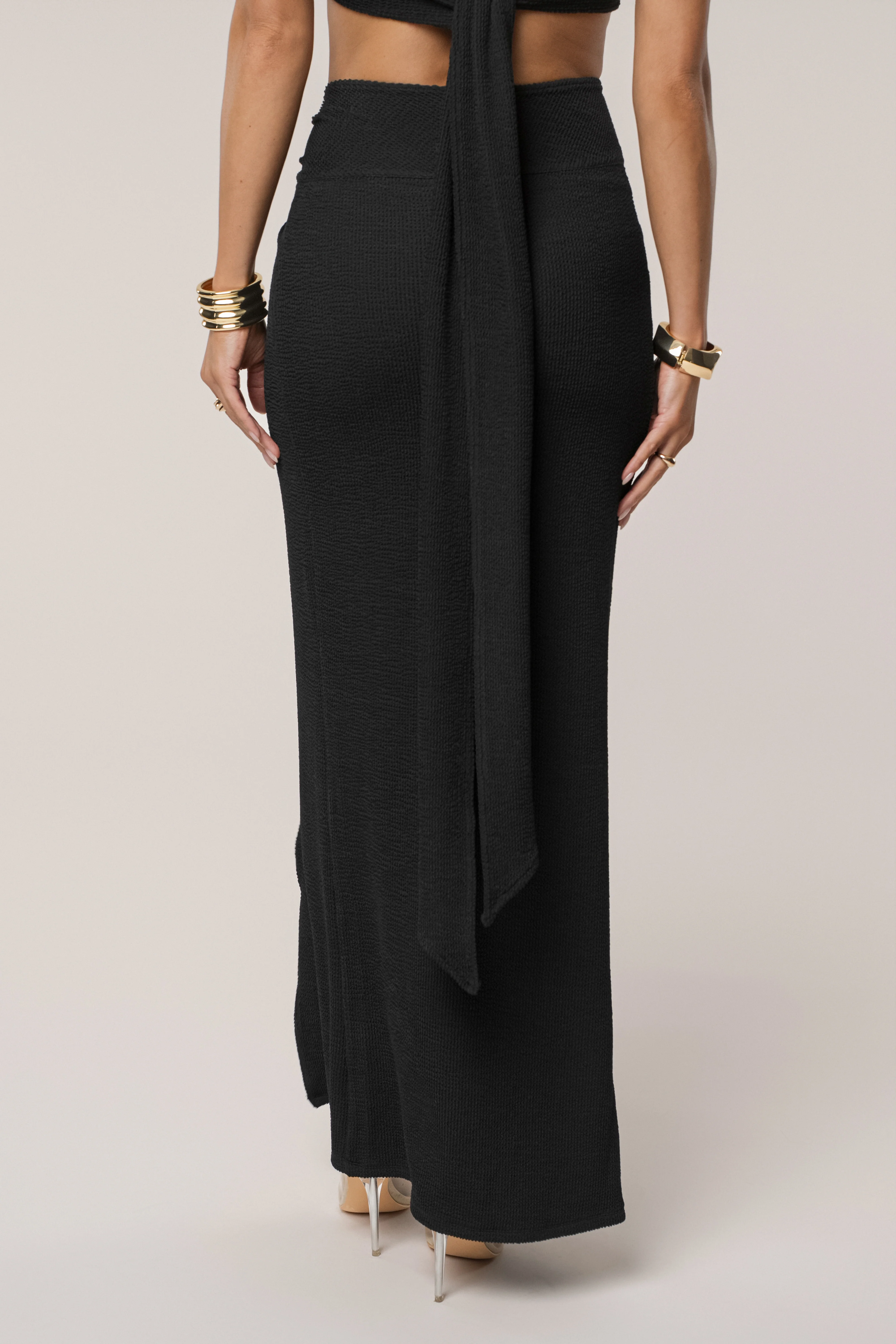 Black Deidra Draped Skirt Set - Image 11