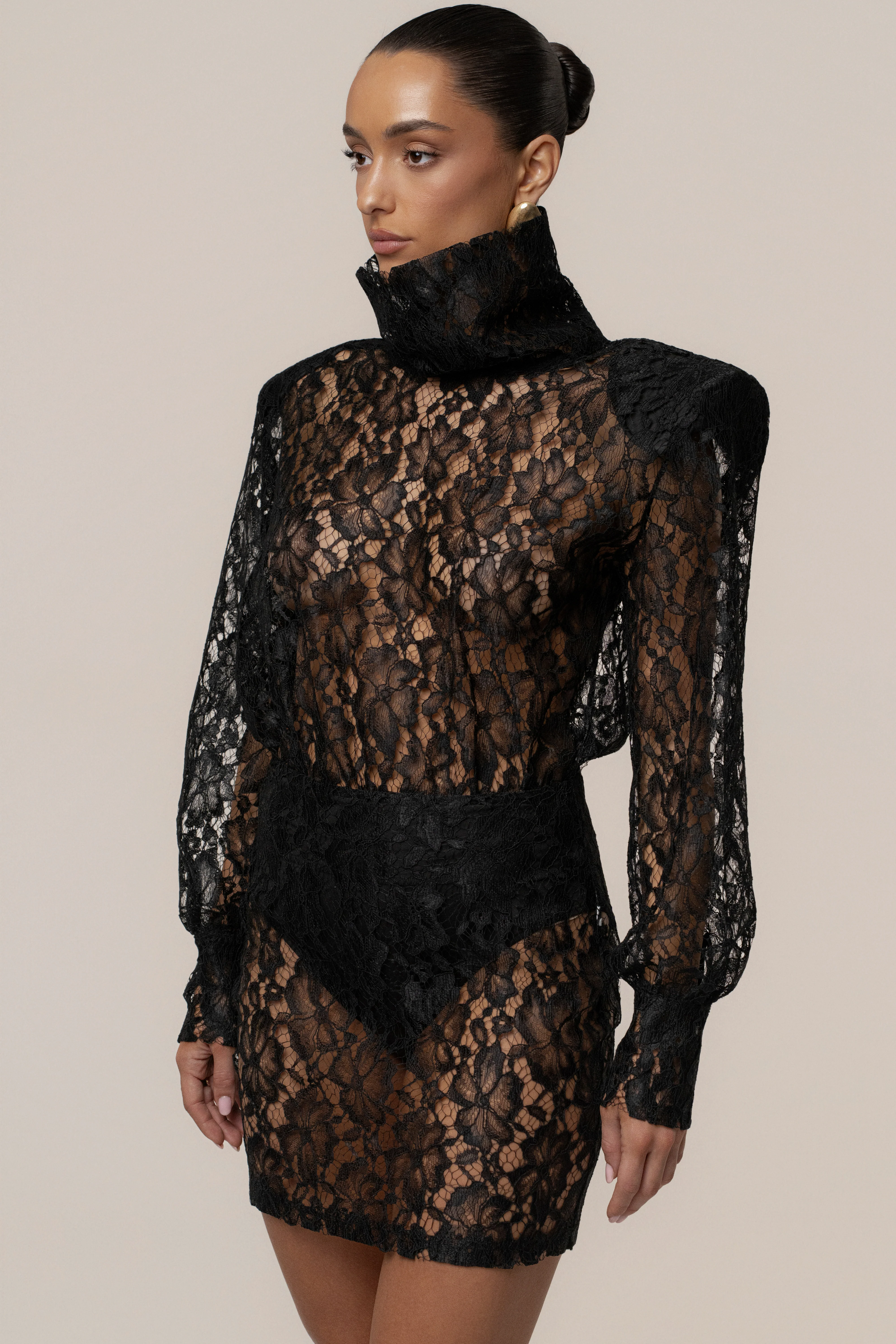 Black Devotion Lace Bodysuit & Skirt Set - Image 15