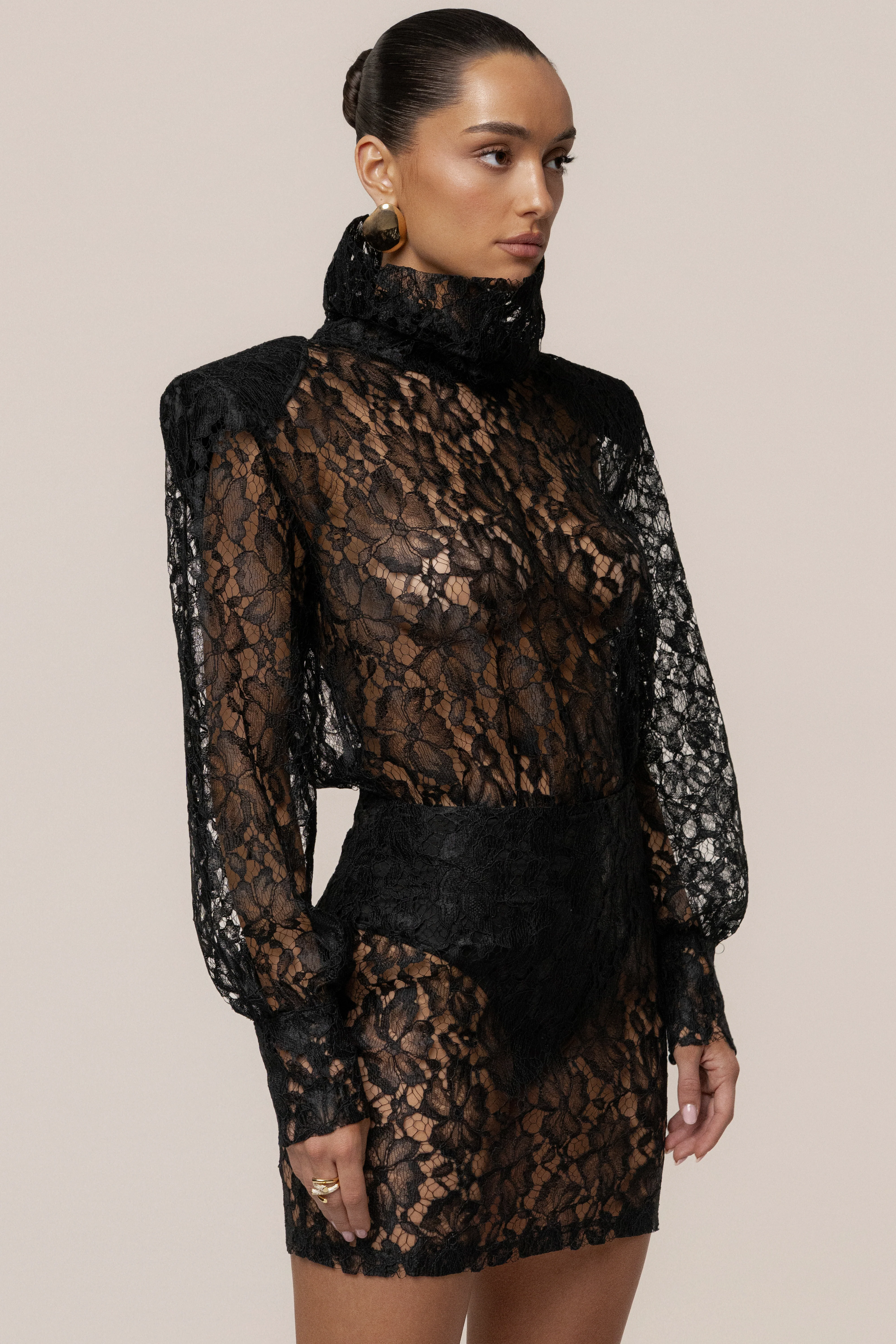 Black Devotion Lace Bodysuit & Skirt Set - Image 16