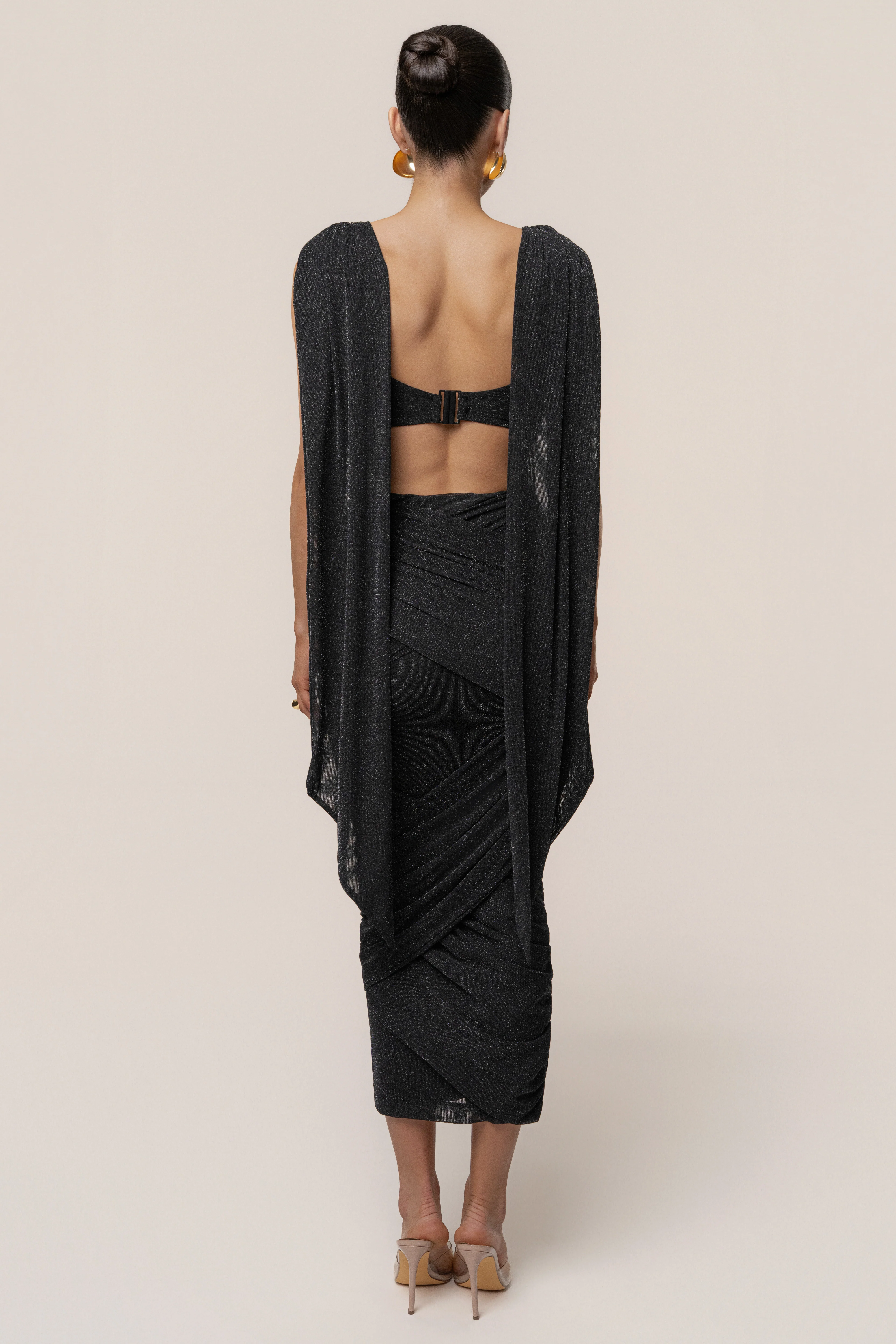 Black Divine Drape Skirt Set - Image 11