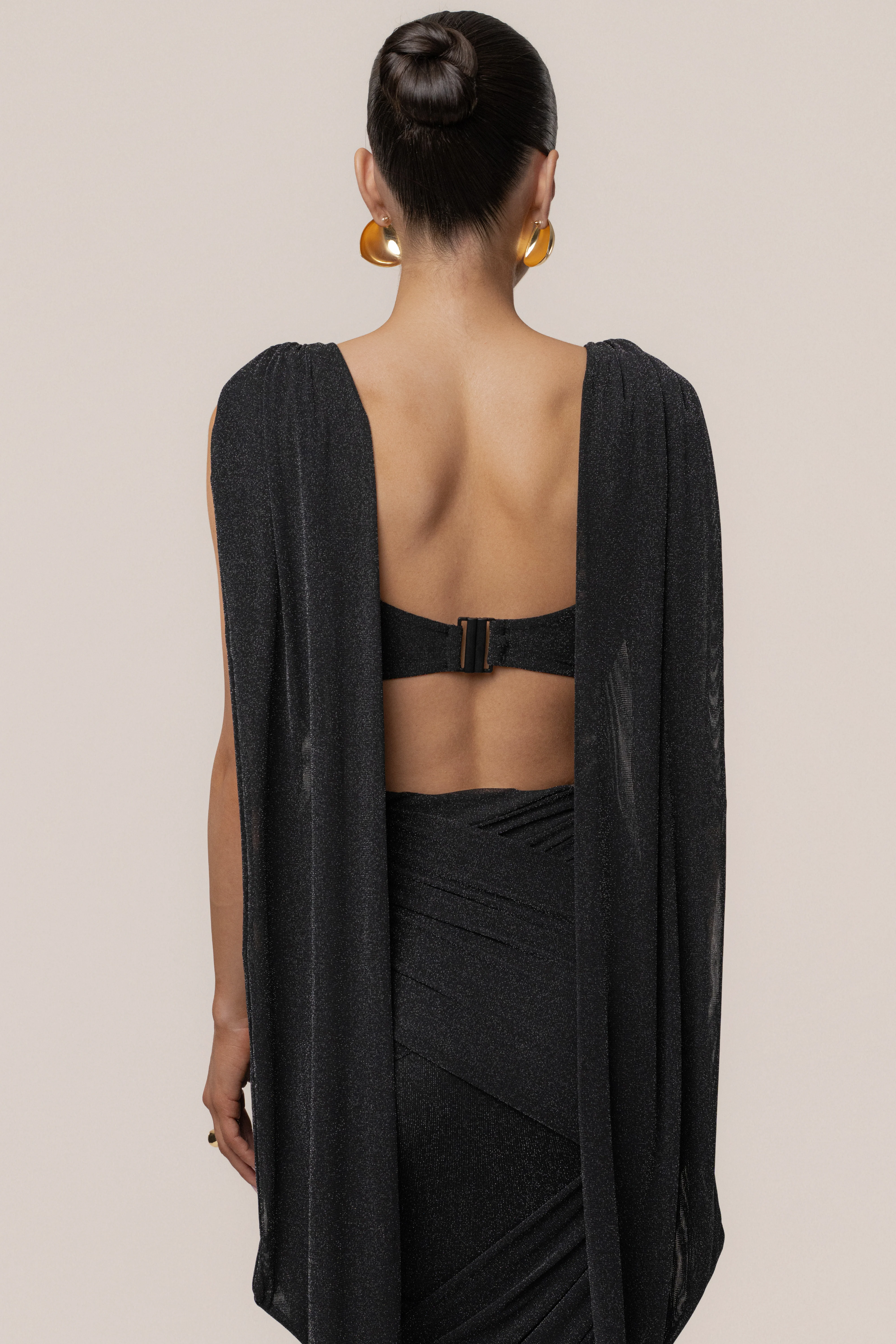 Black Divine Drape Skirt Set - Image 3