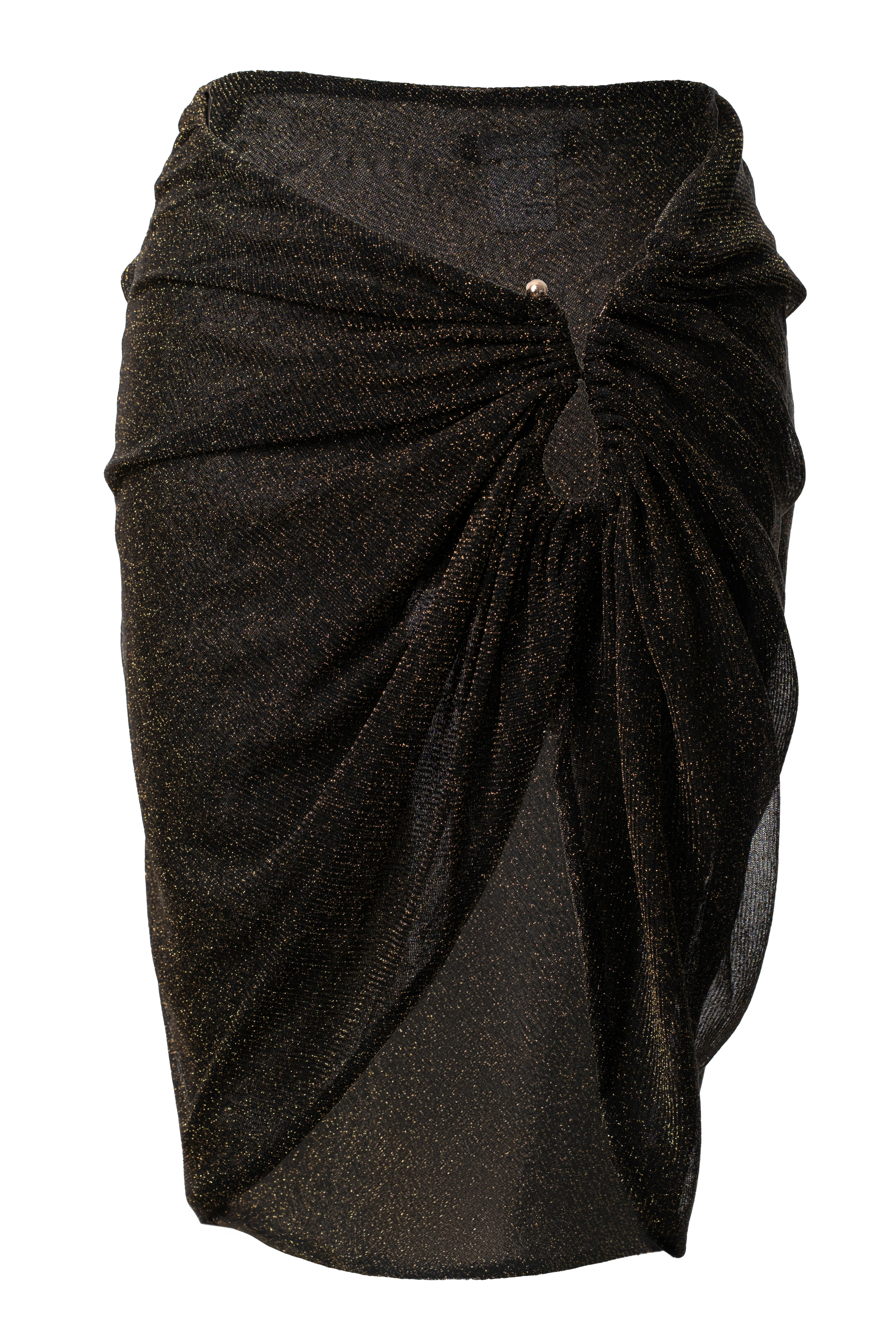 Black Dreamscape Lurex Knit Mini Skirt - Image 2