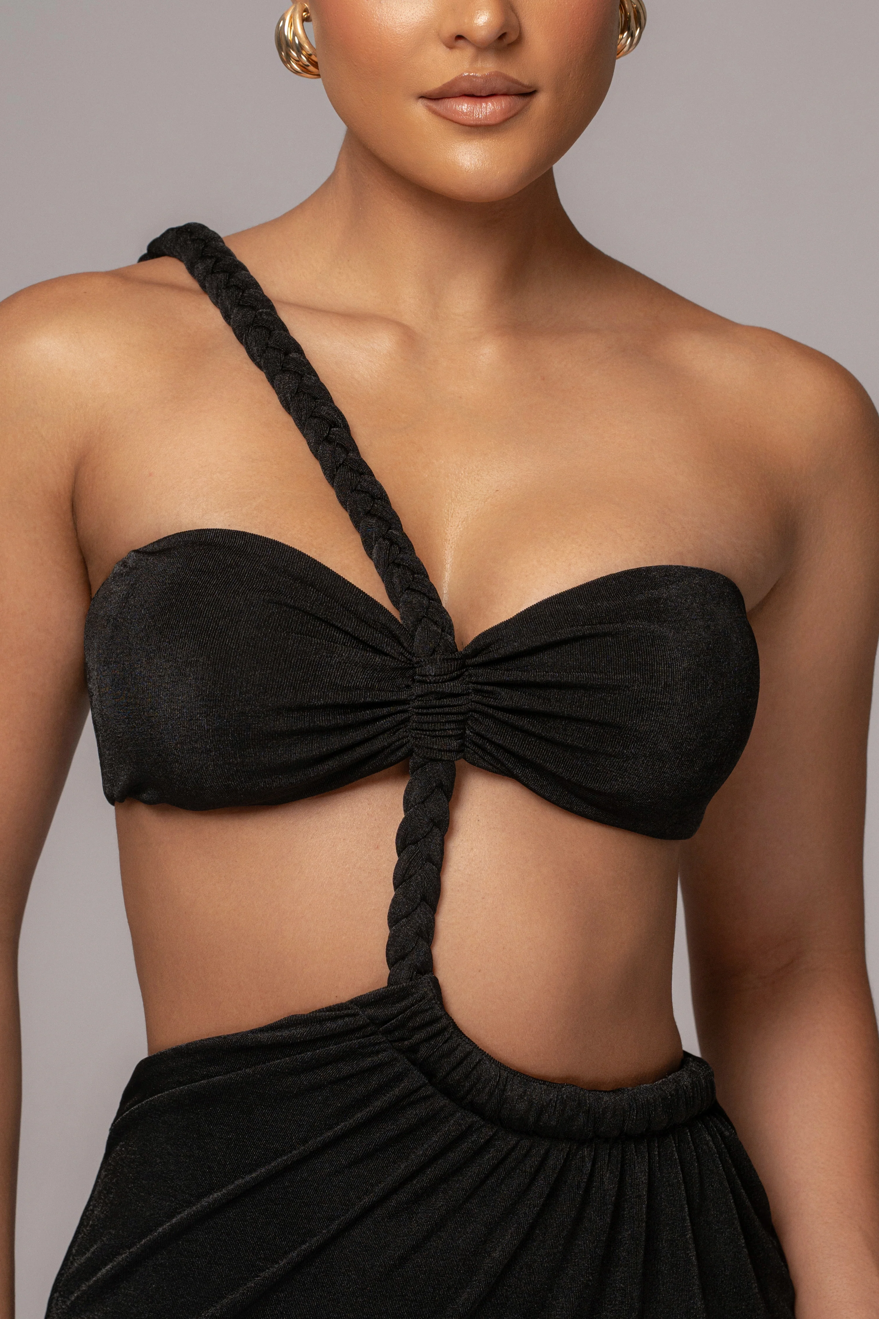 Black Ema One Shoulder Maxi Dress - Image 5