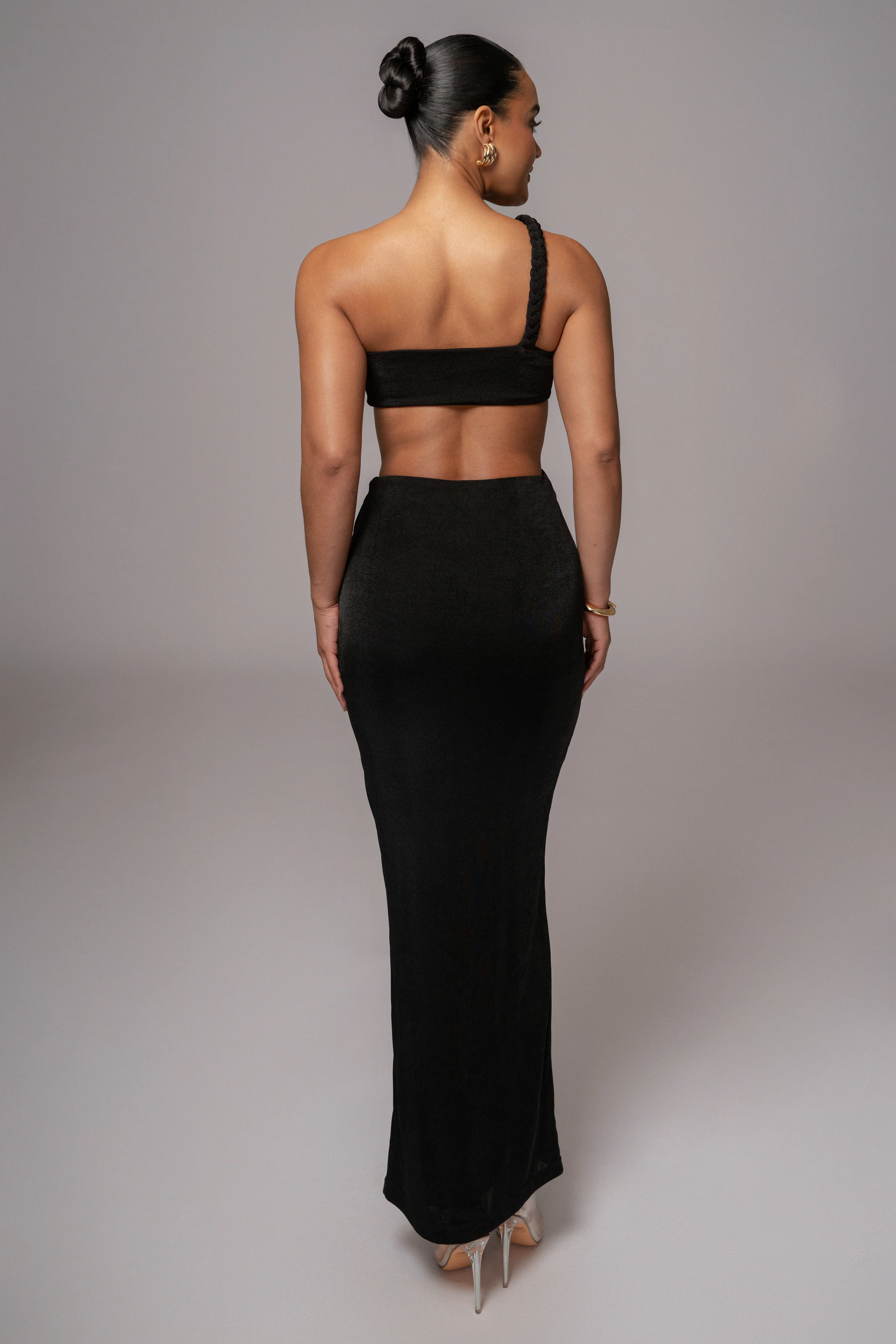 Black Ema One Shoulder Maxi Dress - Image 8