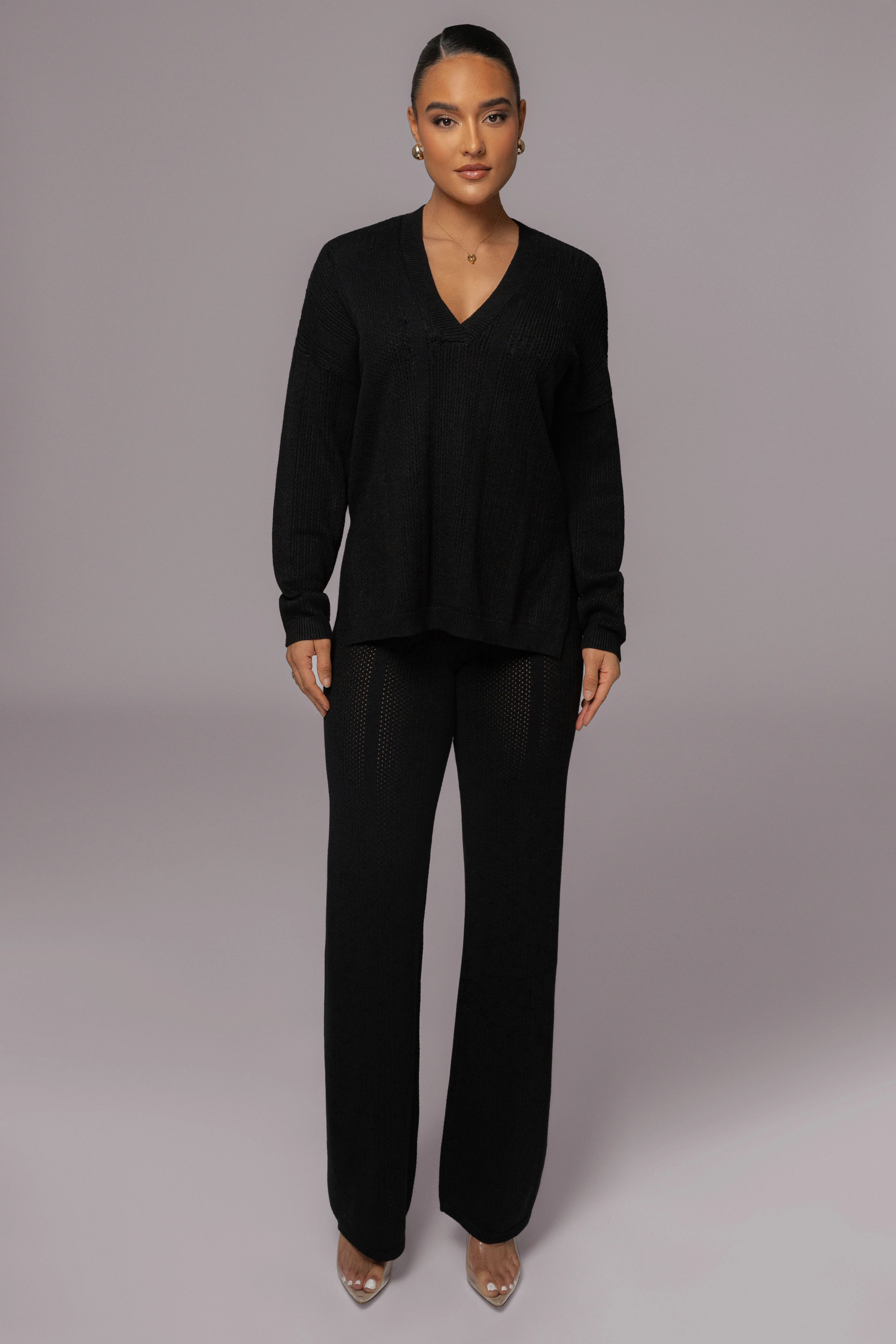 Black Estela Sweater Knit Top - Image 3