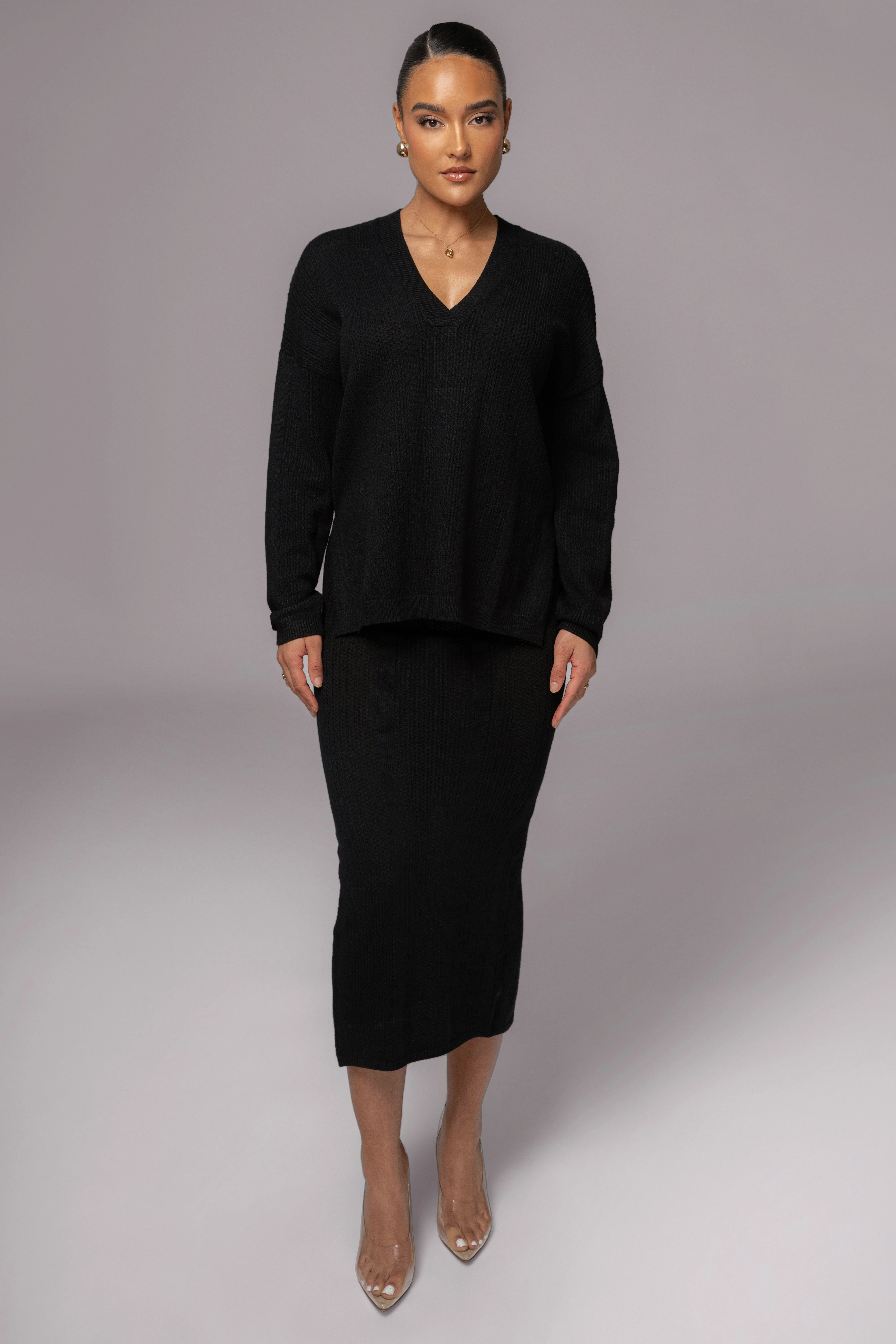 Black Estela Sweater Knit Top - Image 4