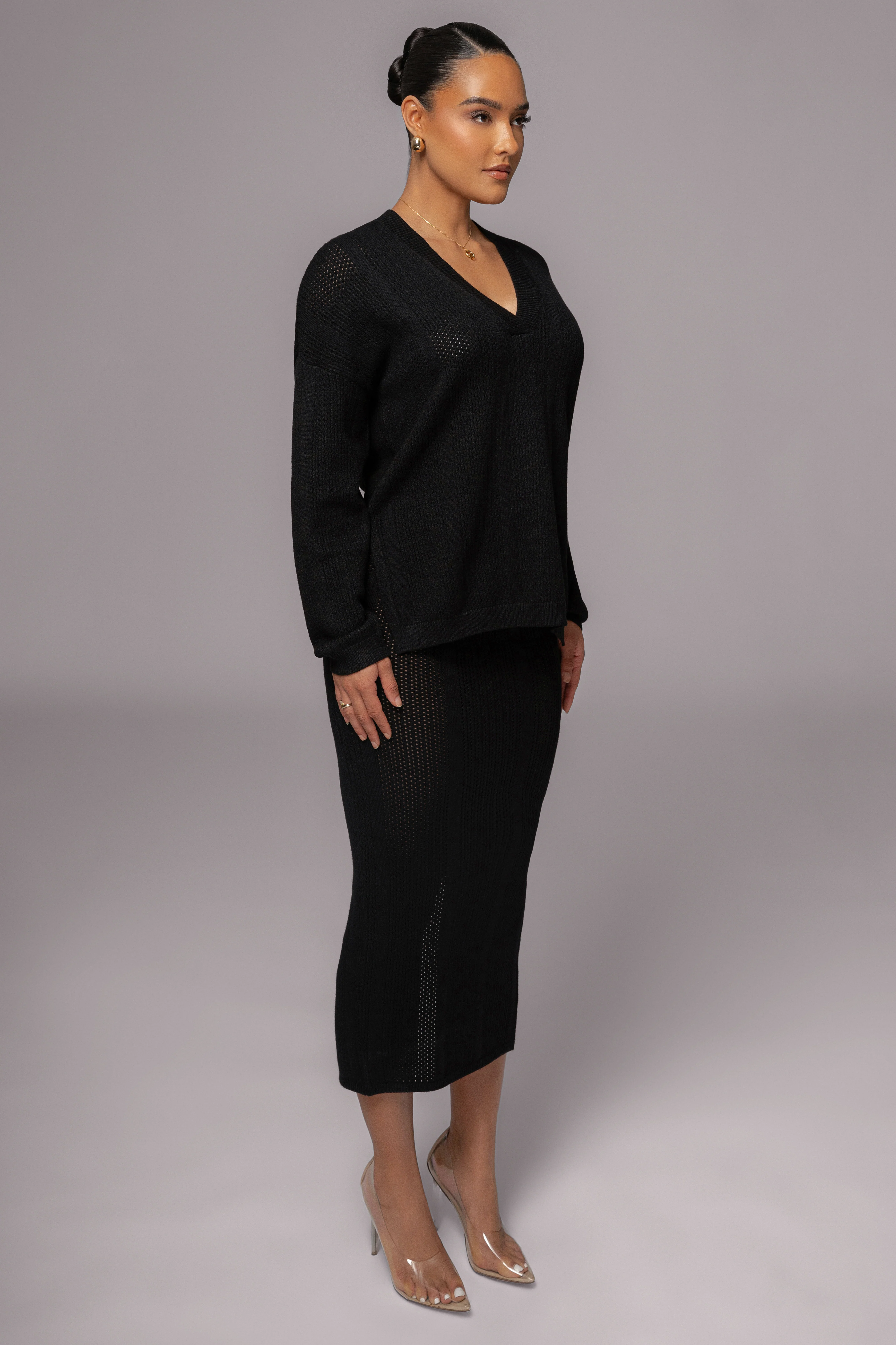 Black Estela Sweater Knit Top - Image 5
