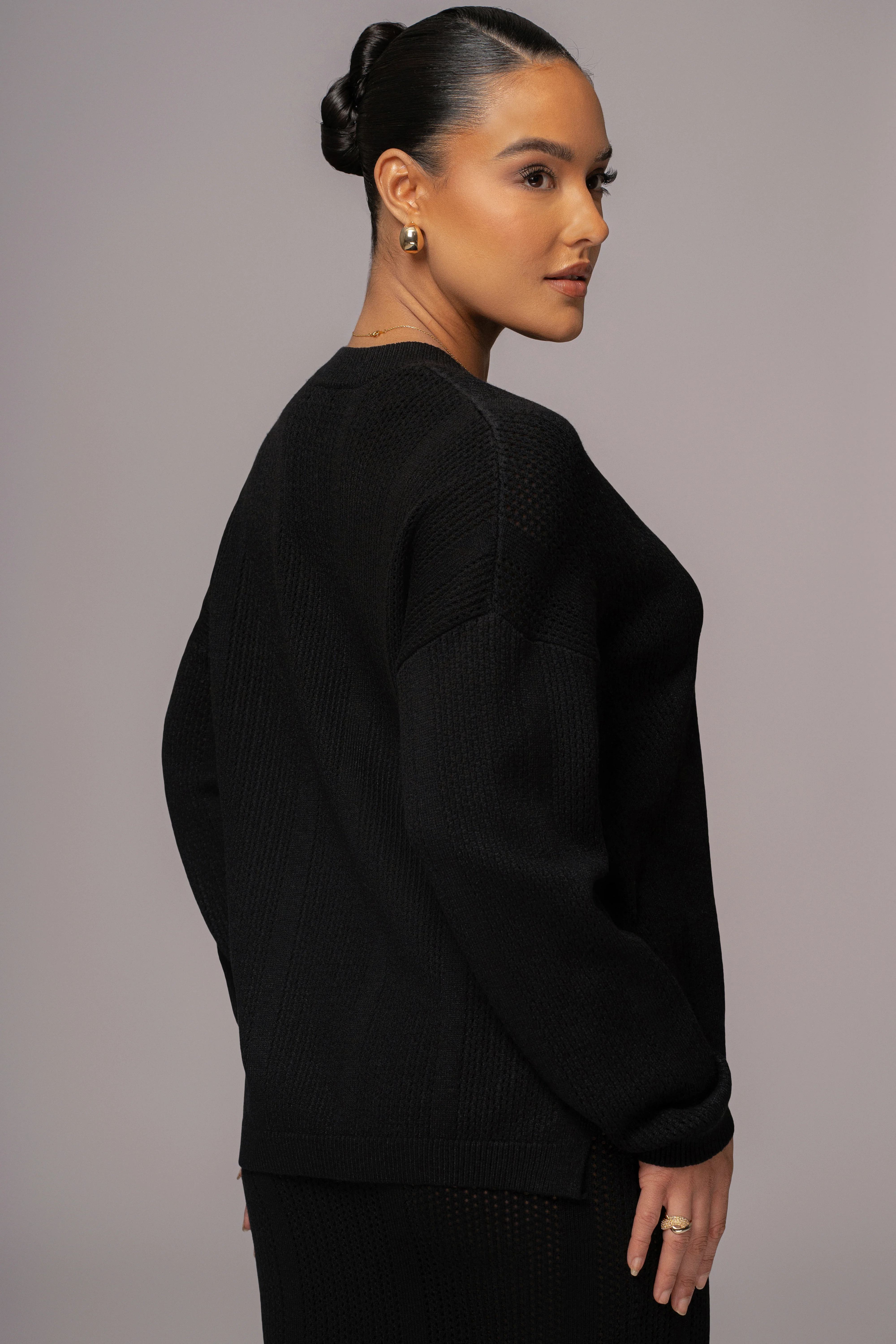 Black Estela Sweater Knit Top - Image 6