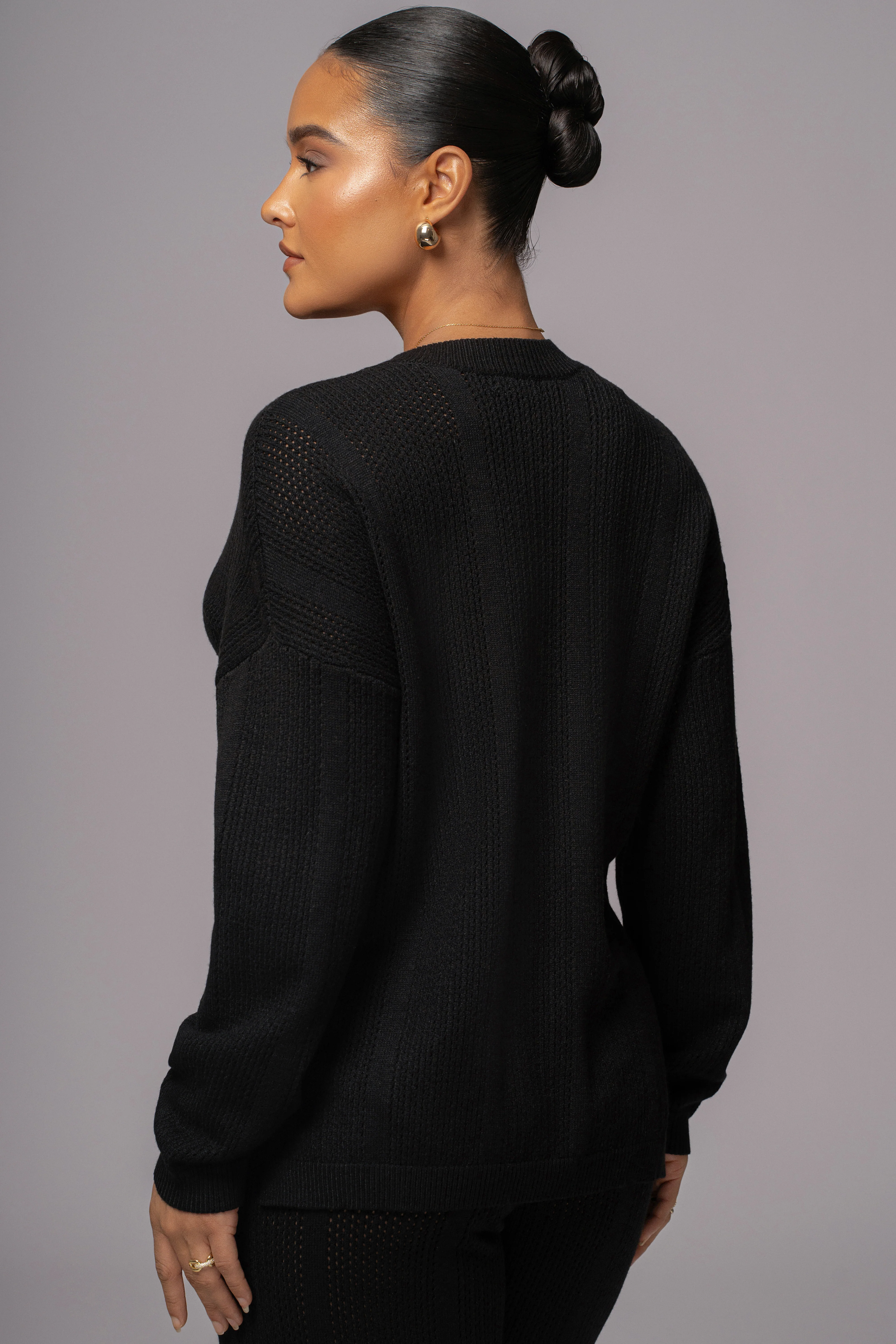Black Estela Sweater Knit Top - Image 7