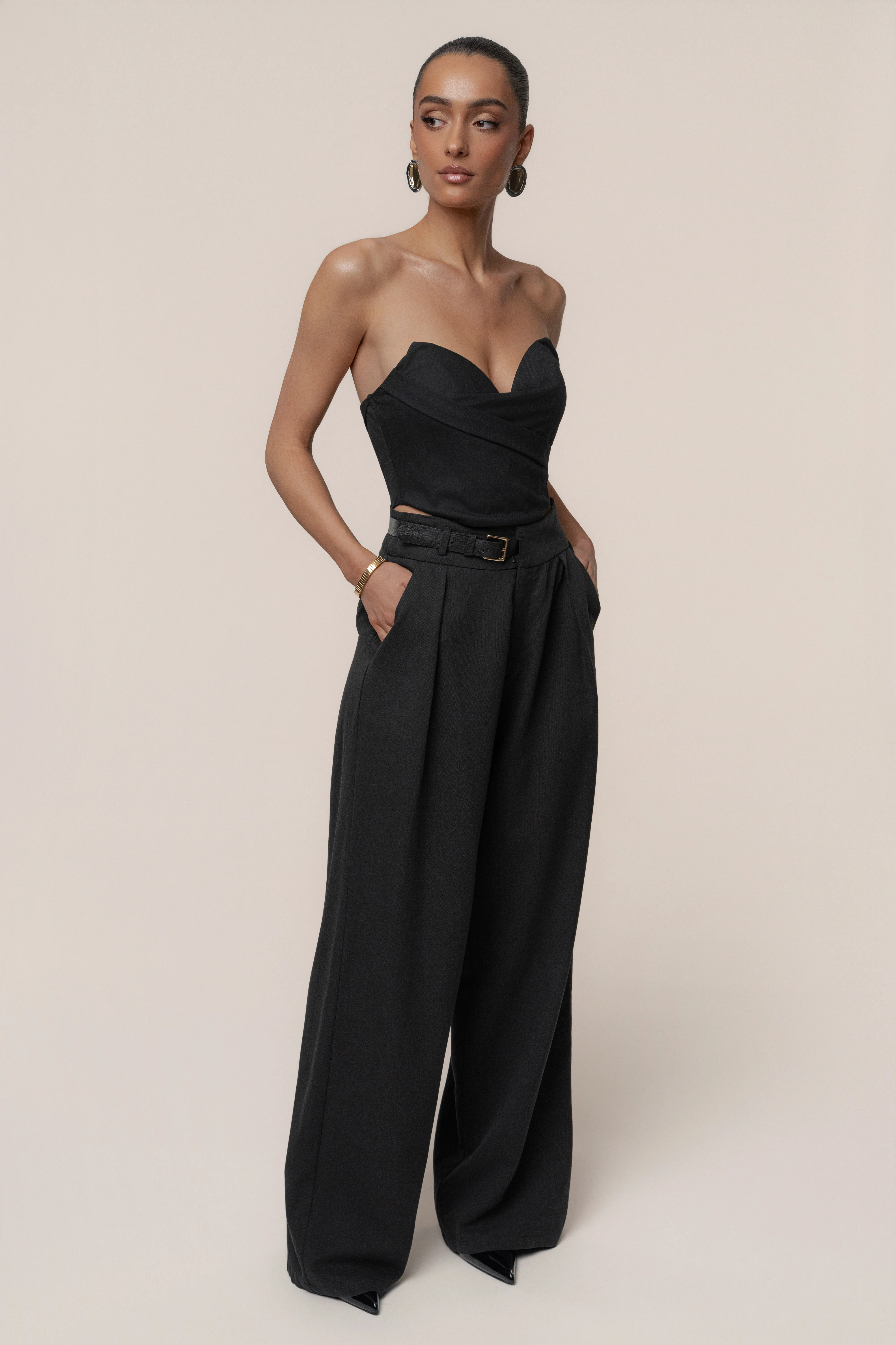 Black Everywhere Belted Trousers - Image 4