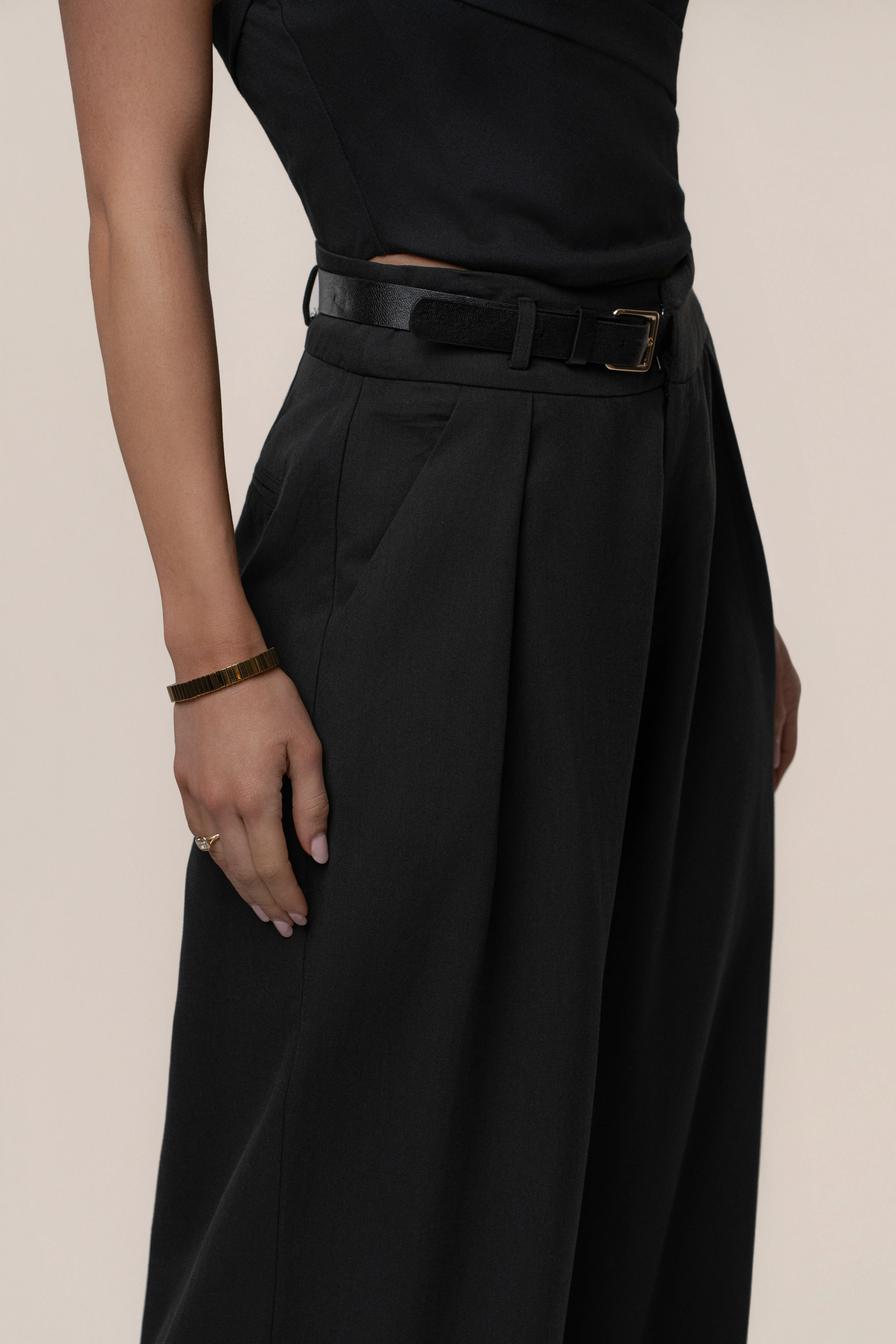 Black Everywhere Belted Trousers - Image 7