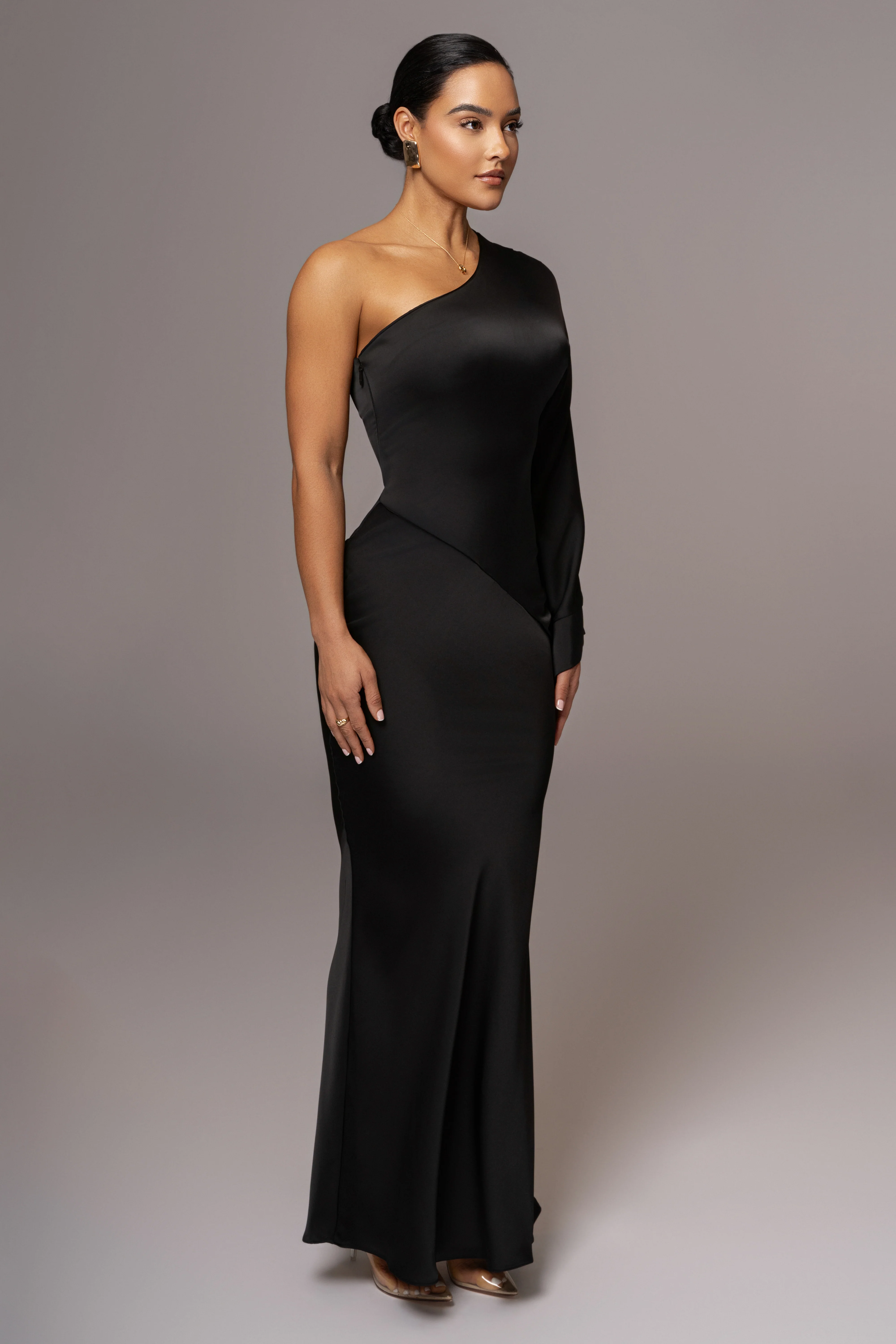 Black Femme Drape Maxi Dress - Image 5
