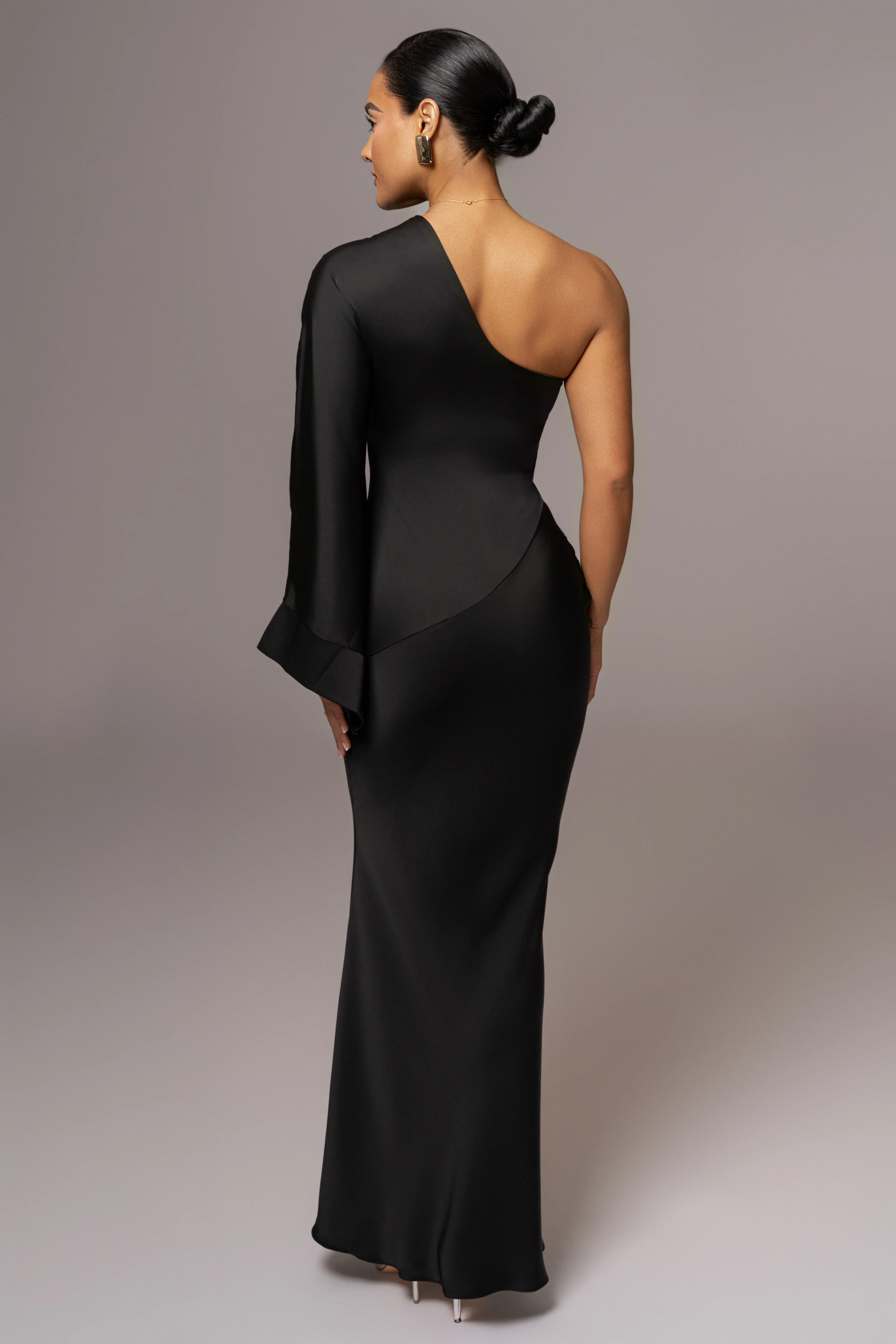 Black Femme Drape Maxi Dress - Image 7