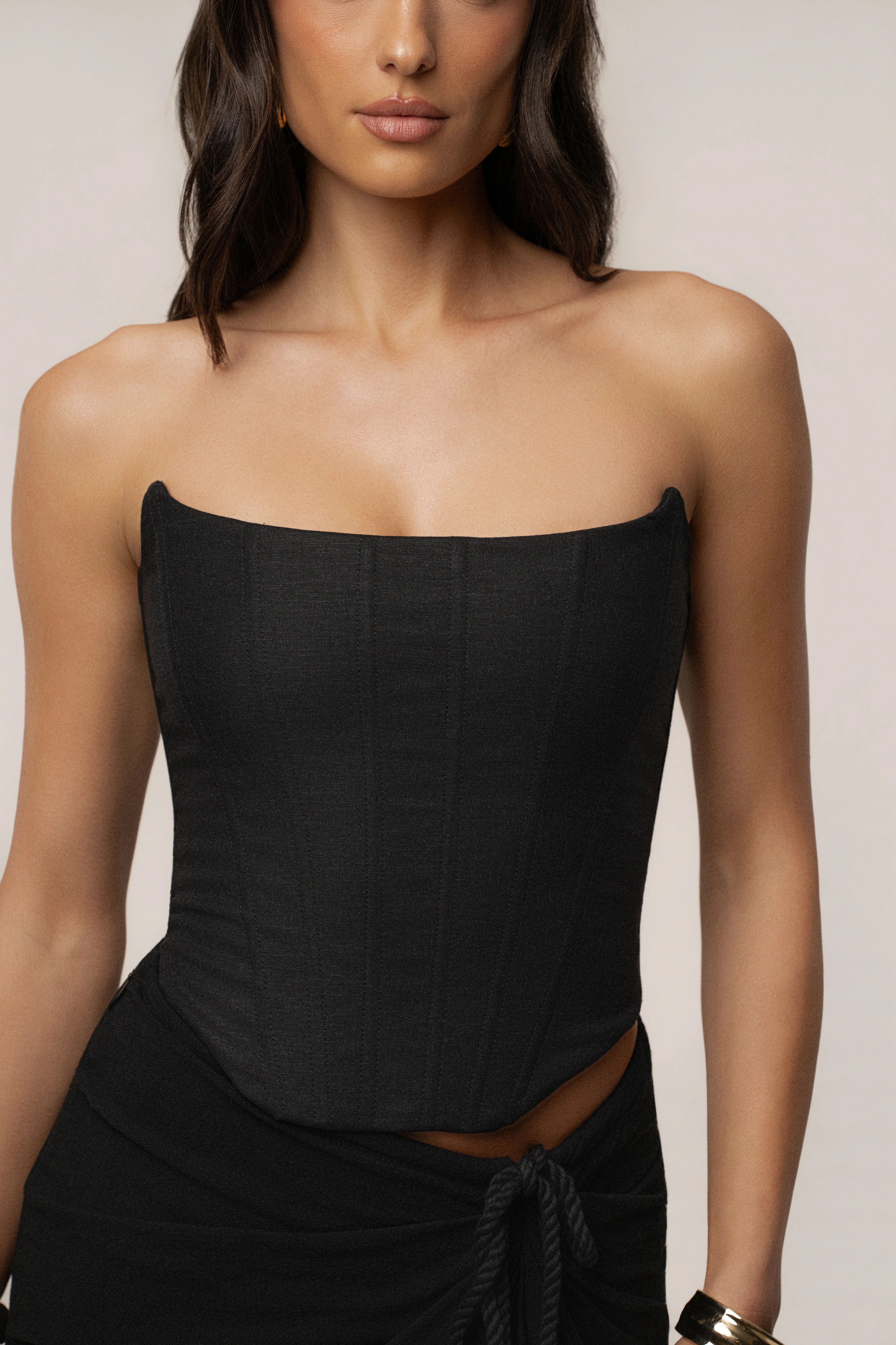 Black Fenix Reversible Linen Corset - Image 8
