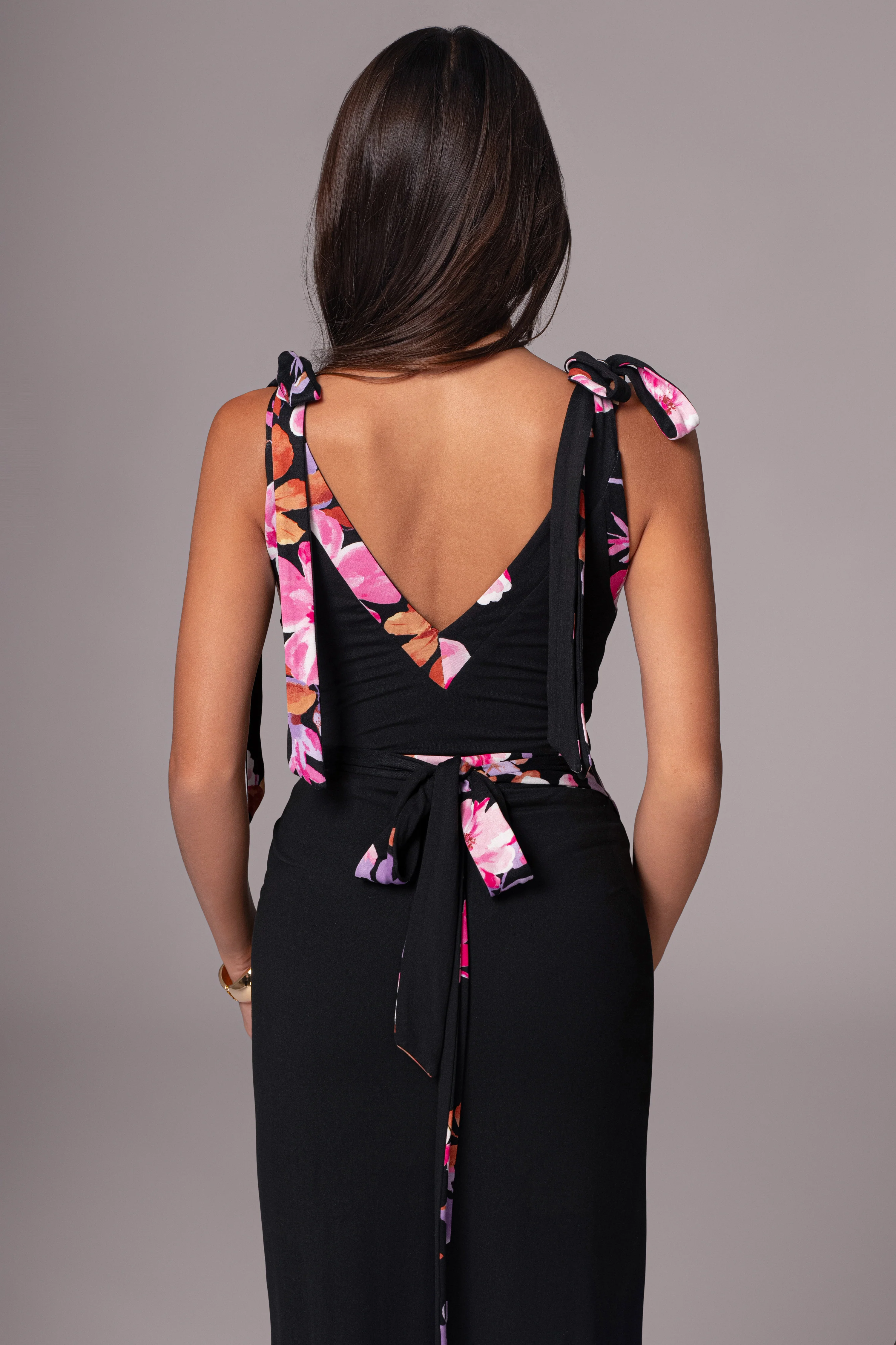 Black Floral Kamie Reversible Skirt Set - Image 25