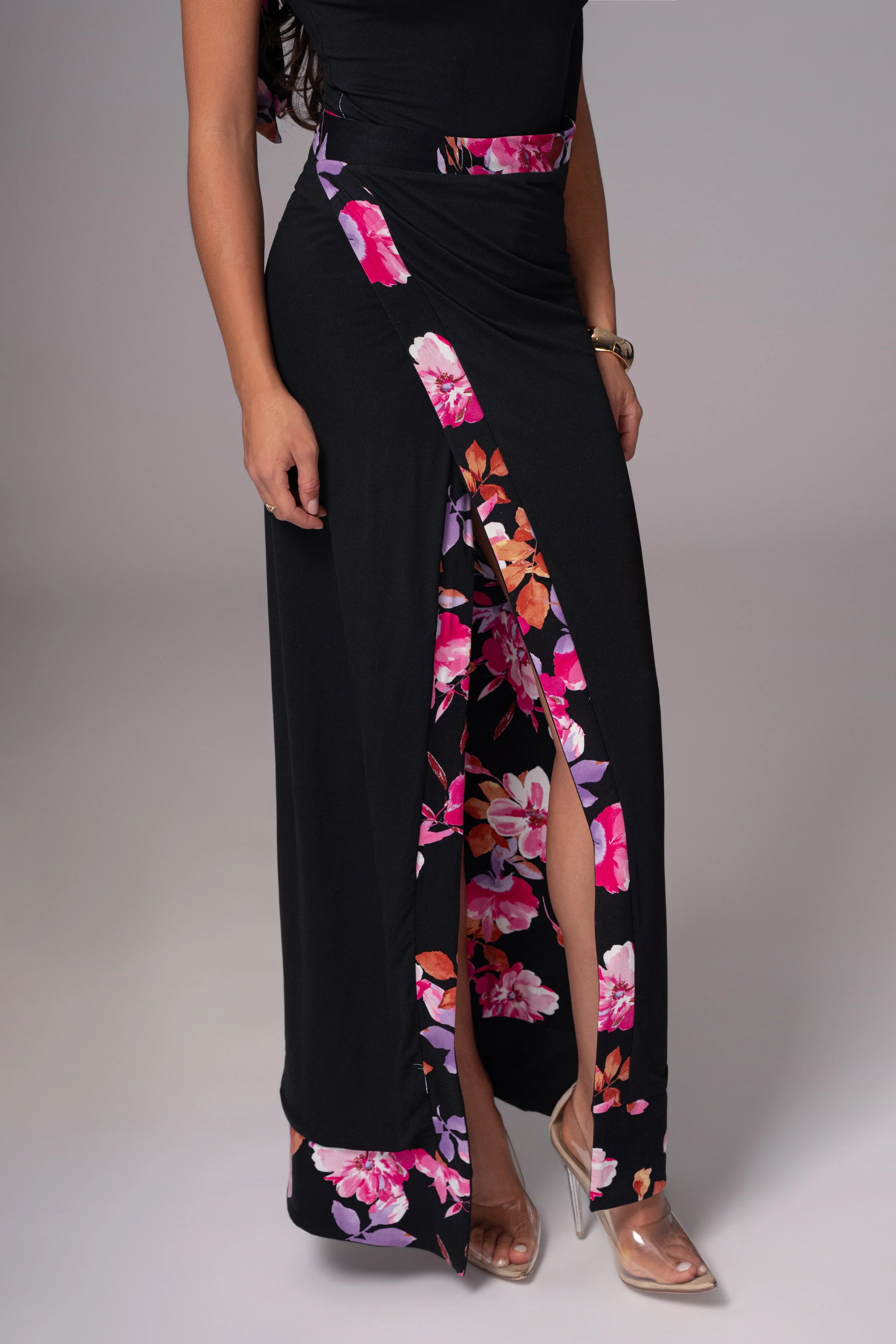 Black Floral Kamie Reversible Skirt Set - Image 5