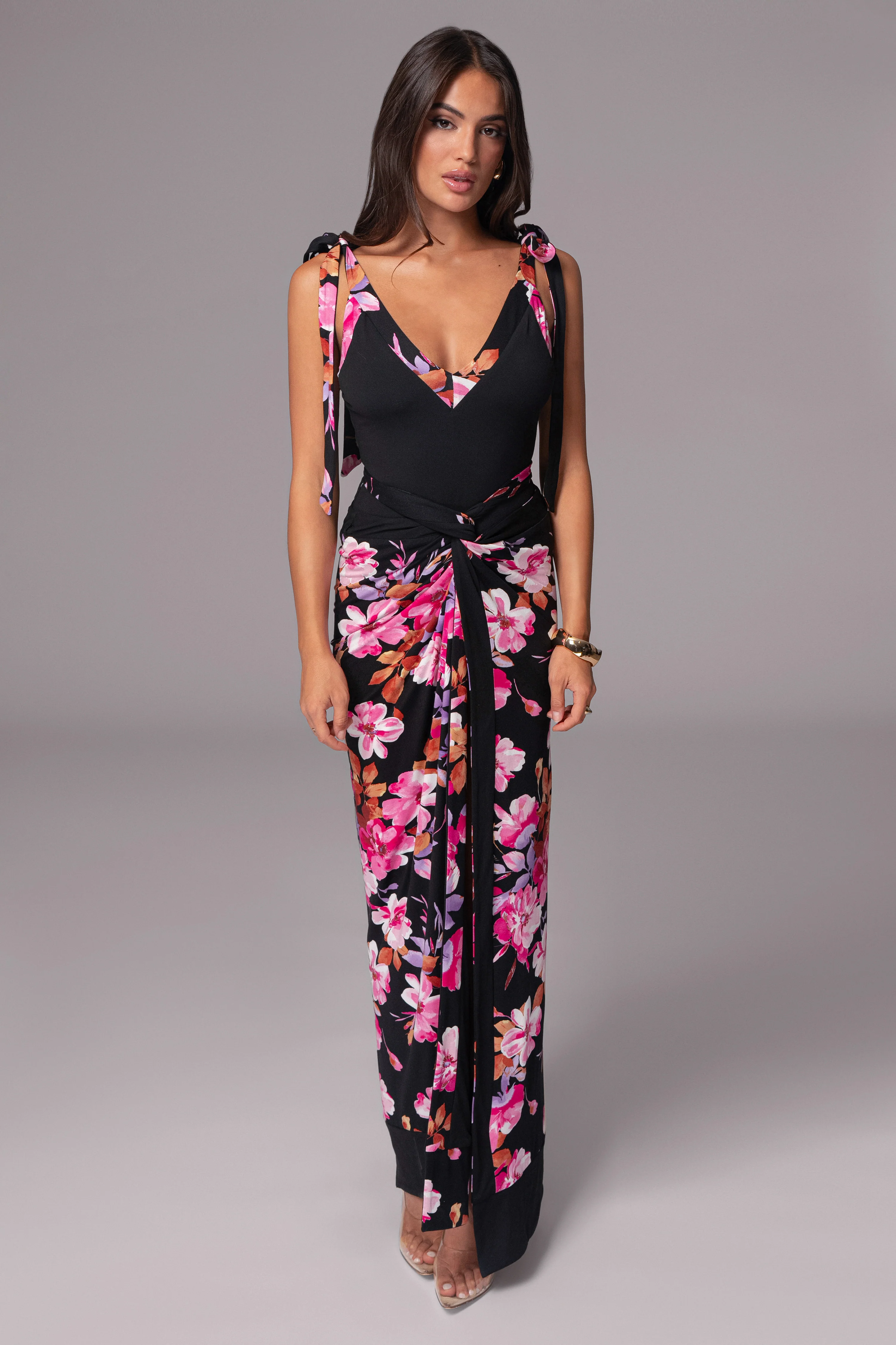Black Floral Kamie Reversible Skirt Set - Image 7