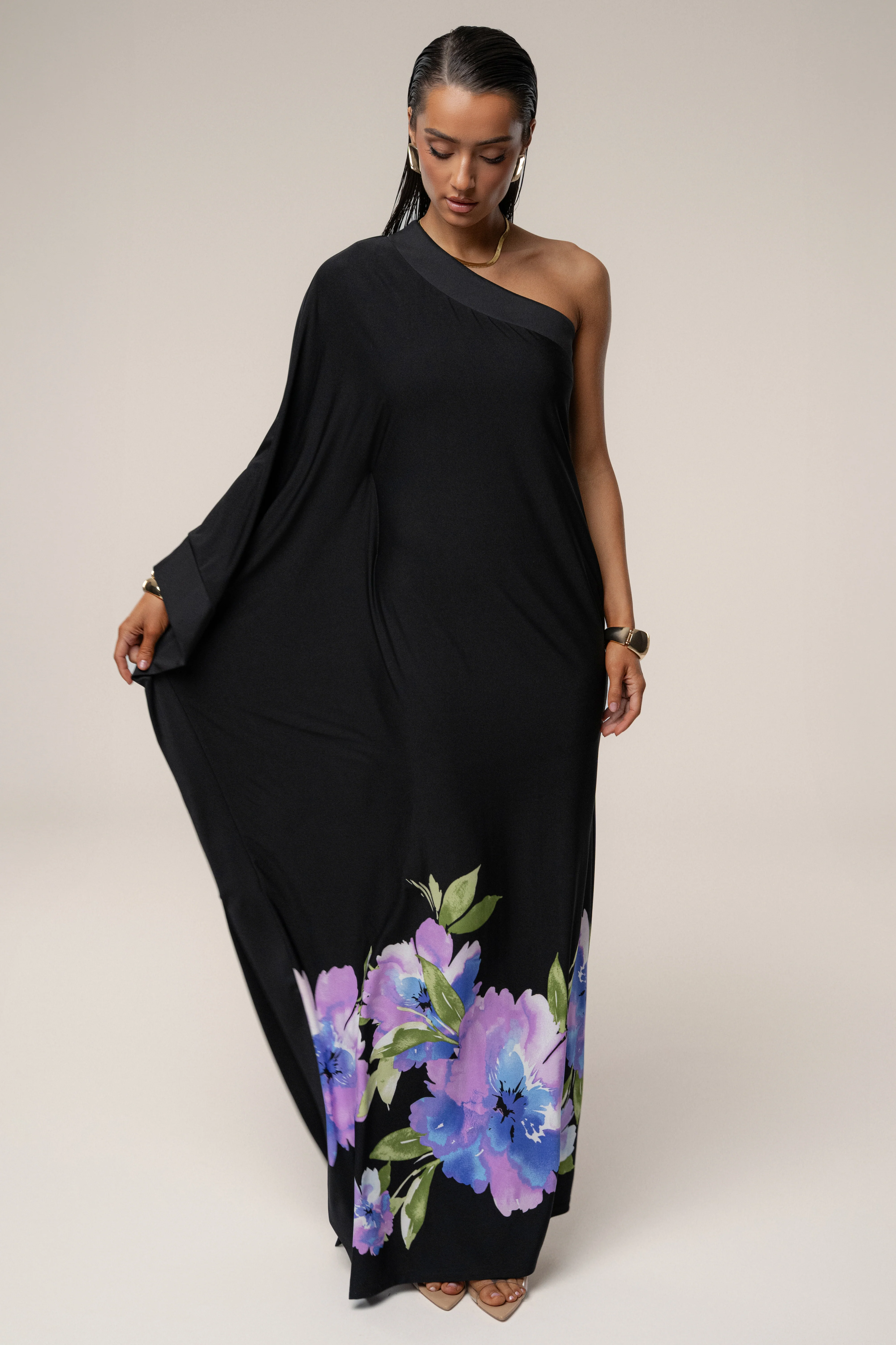 Black Floral Petals And Passion Maxi Dress - Image 4