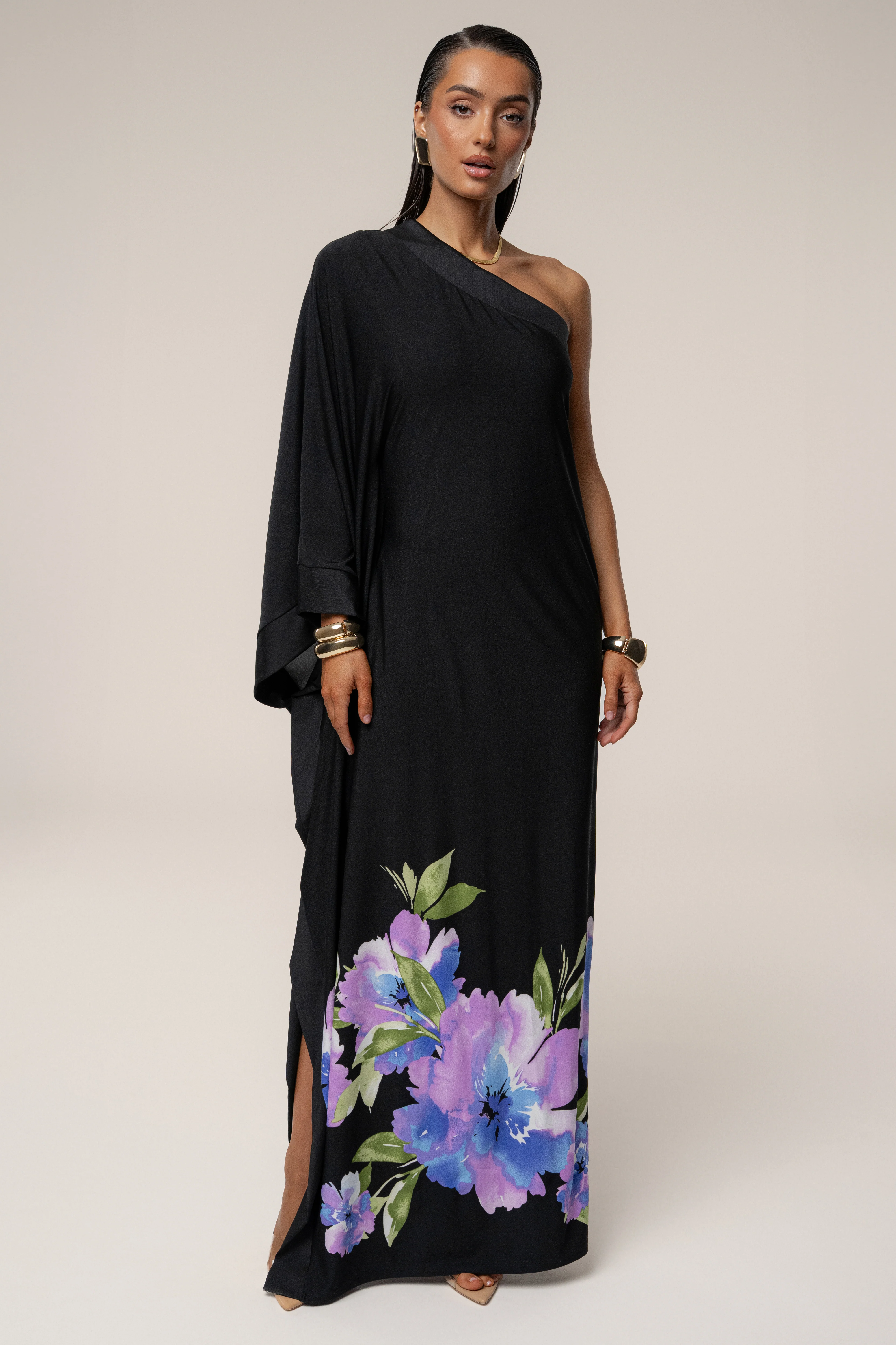 Black Floral Petals And Passion Maxi Dress - Image 5