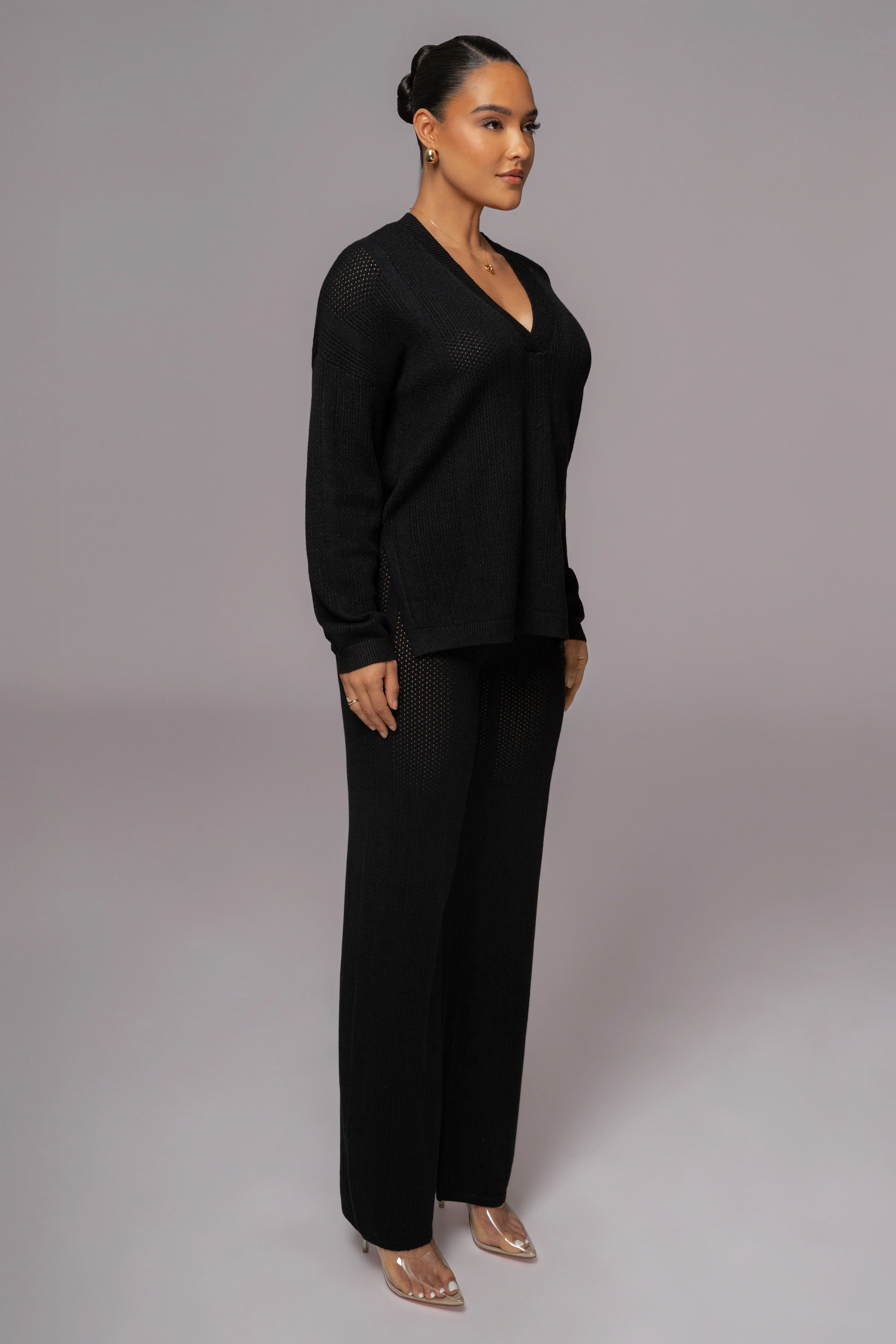 Black Fortuna Sweater Knit Pants - Image 10