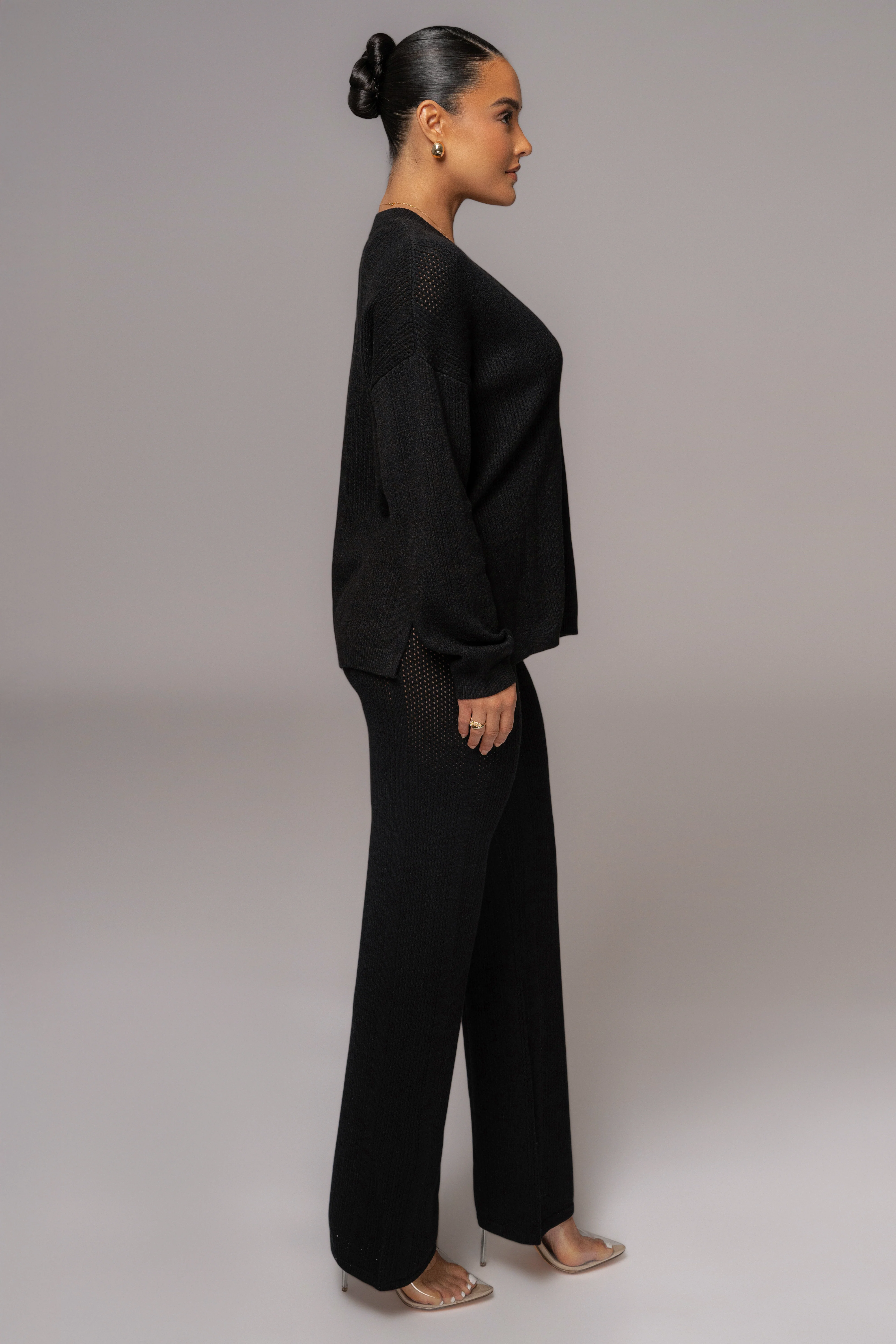 Black Fortuna Sweater Knit Pants - Image 11
