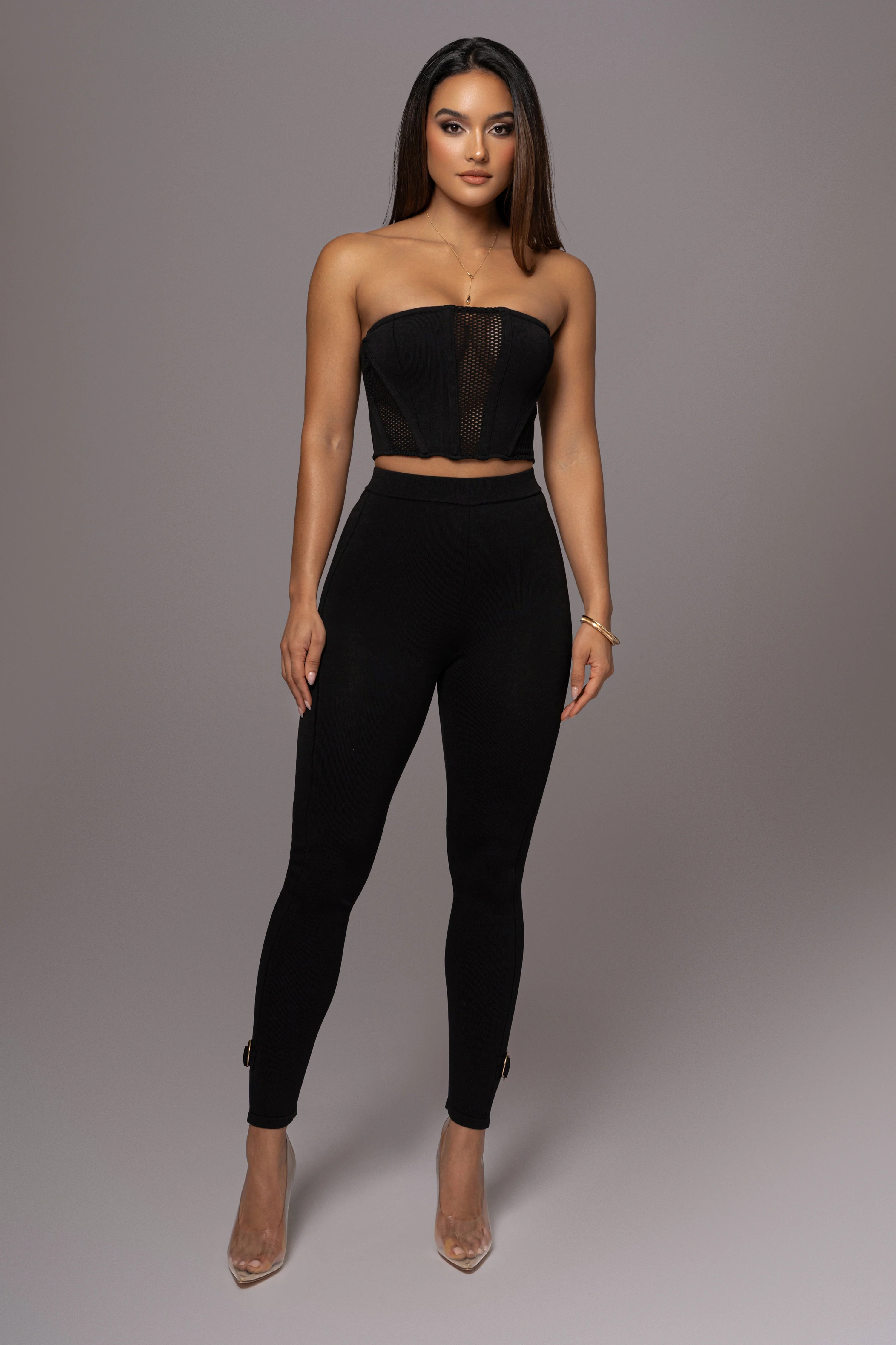 Black Freda Knit Bustier - Image 3