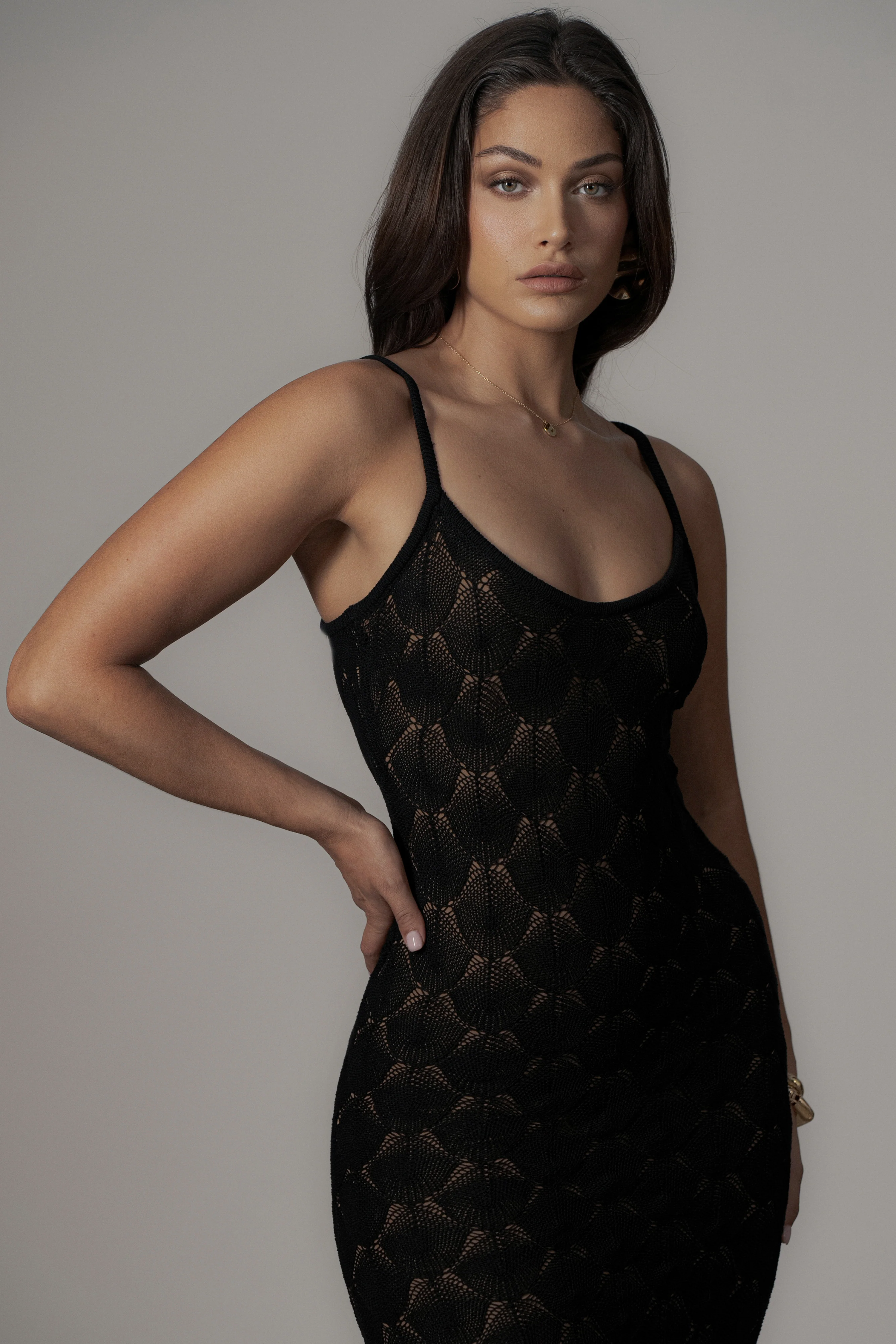 Black Gabriela Knit Maxi Dress - Image 7
