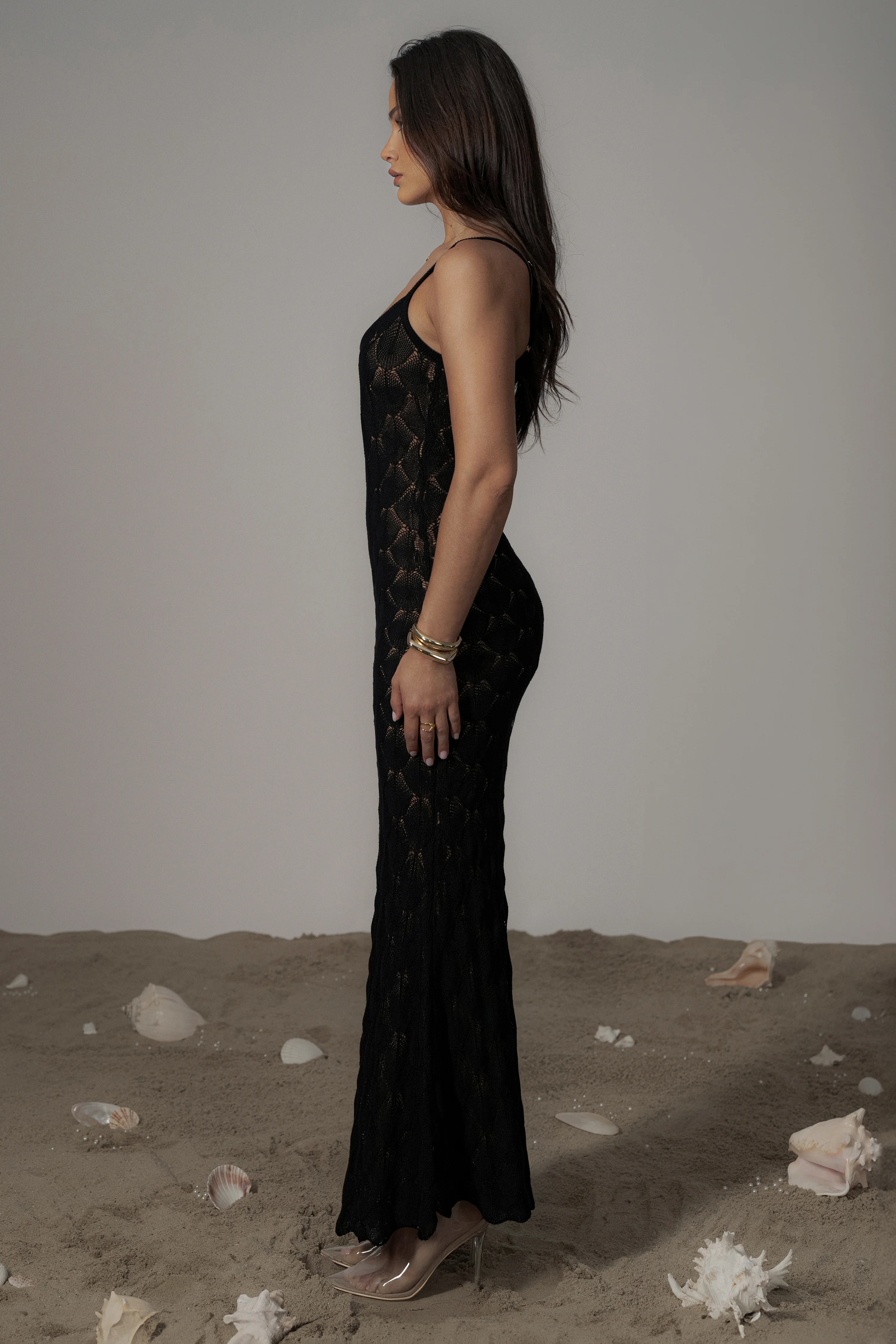 Black Gabriela Knit Maxi Dress - Image 8
