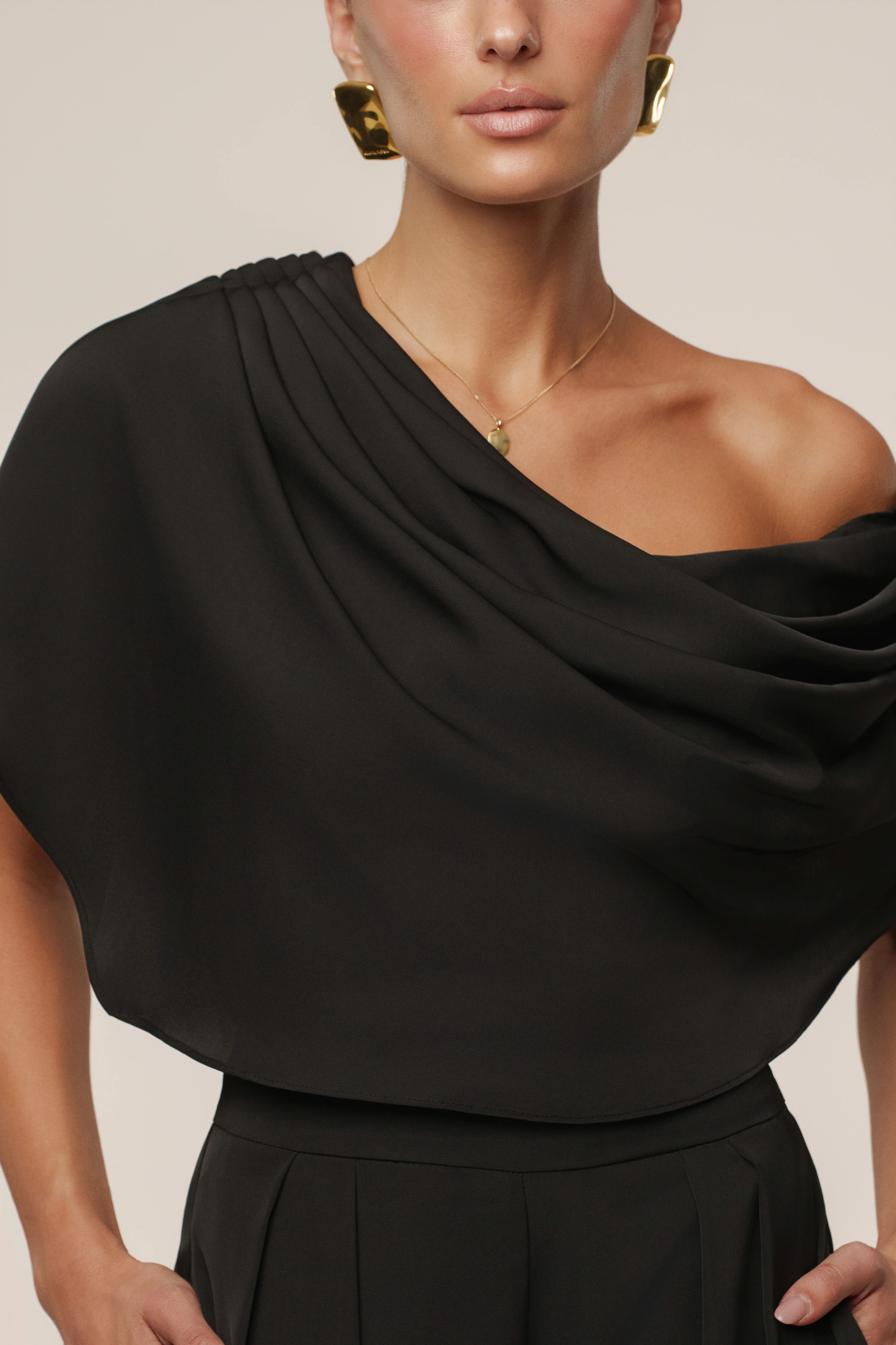 Black Gleam and Glow Satin Top - Image 11