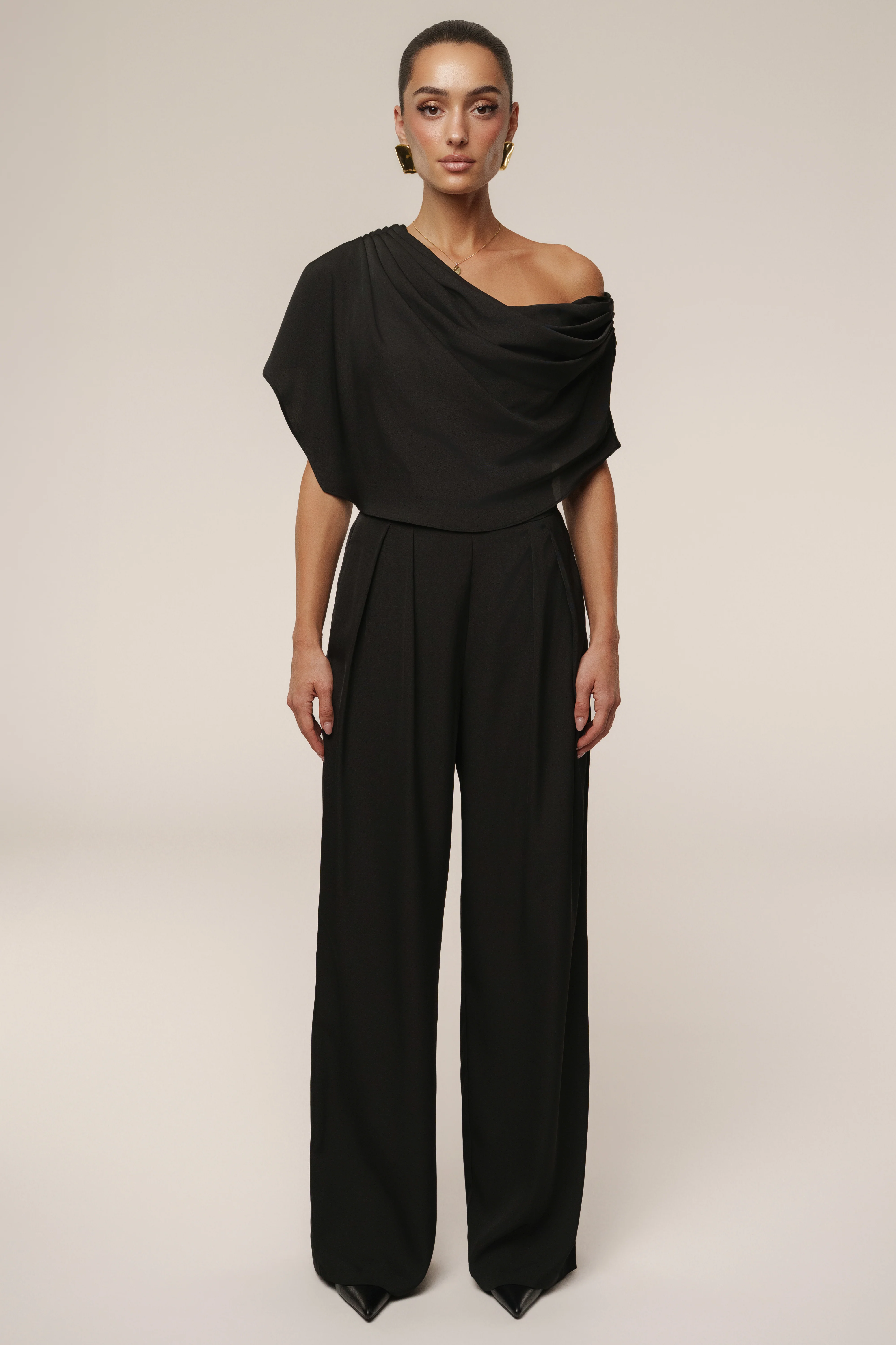 Black Gleam and Glow Satin Top - Image 3